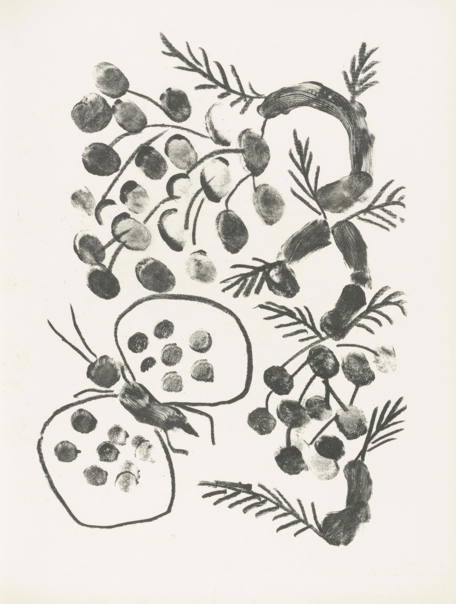 Pablo Picasso, Untitled, from In living memory, Limited Edition Lithograph, 1950: This exquisite lithograph by Pablo Picasso (1881-1973), titled Sans titre (Untitled), from the folio De memoire d'homme (In living memory), originates from the 1950 edition published by Editions