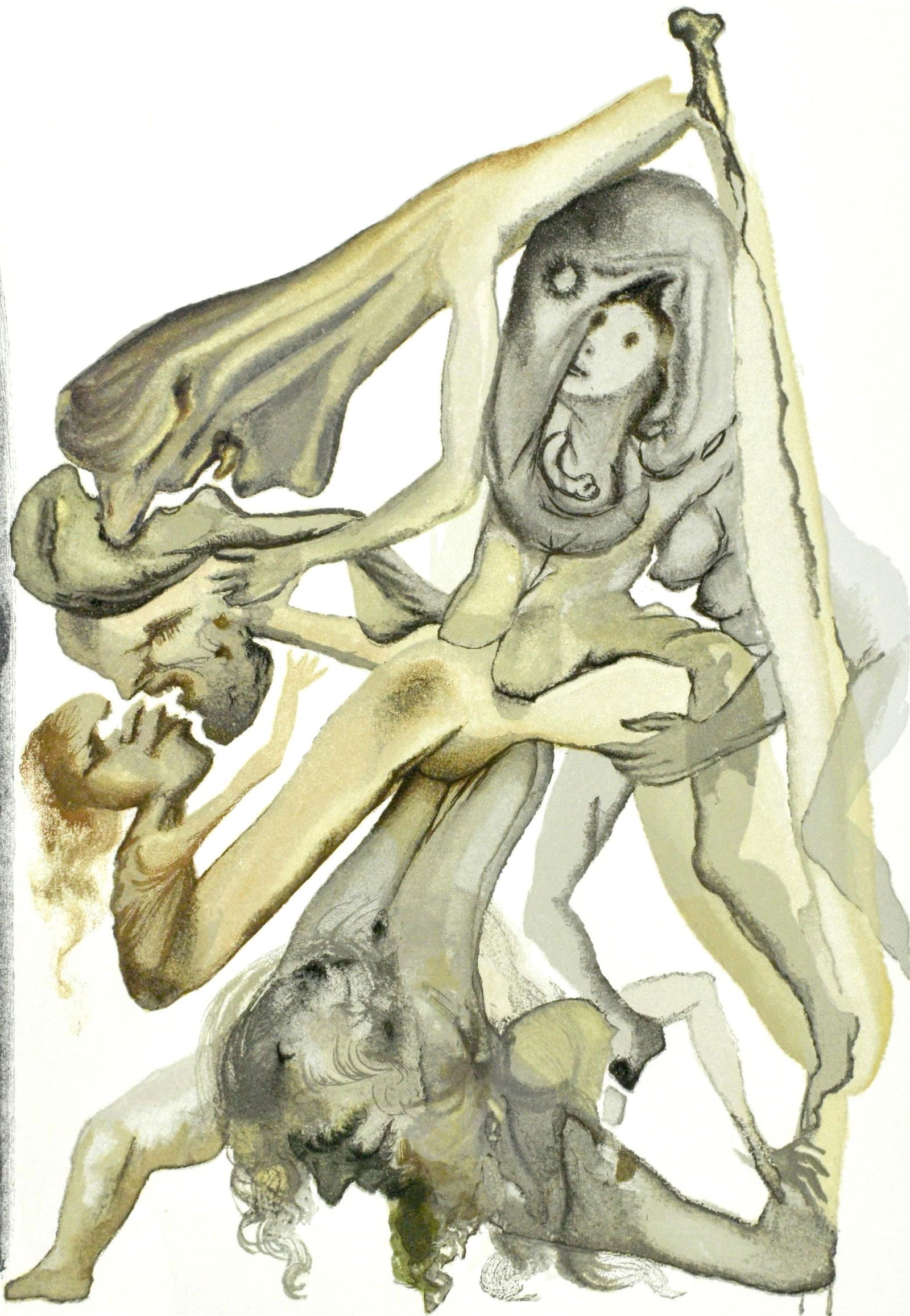 Salvador Dali, Inferno IV (Michler/Lopsinger 1039-1138; Field 189-200), La Divina Commedia, Limited: Woodcut in colors on velin pur chiffon de Rives paper. Paper size: 13 x 10.375 inches. Inscription: Unsigned and unnumbered, as issued. Catalogue raisonne references: Dali, Salvador, et al. Salvador D