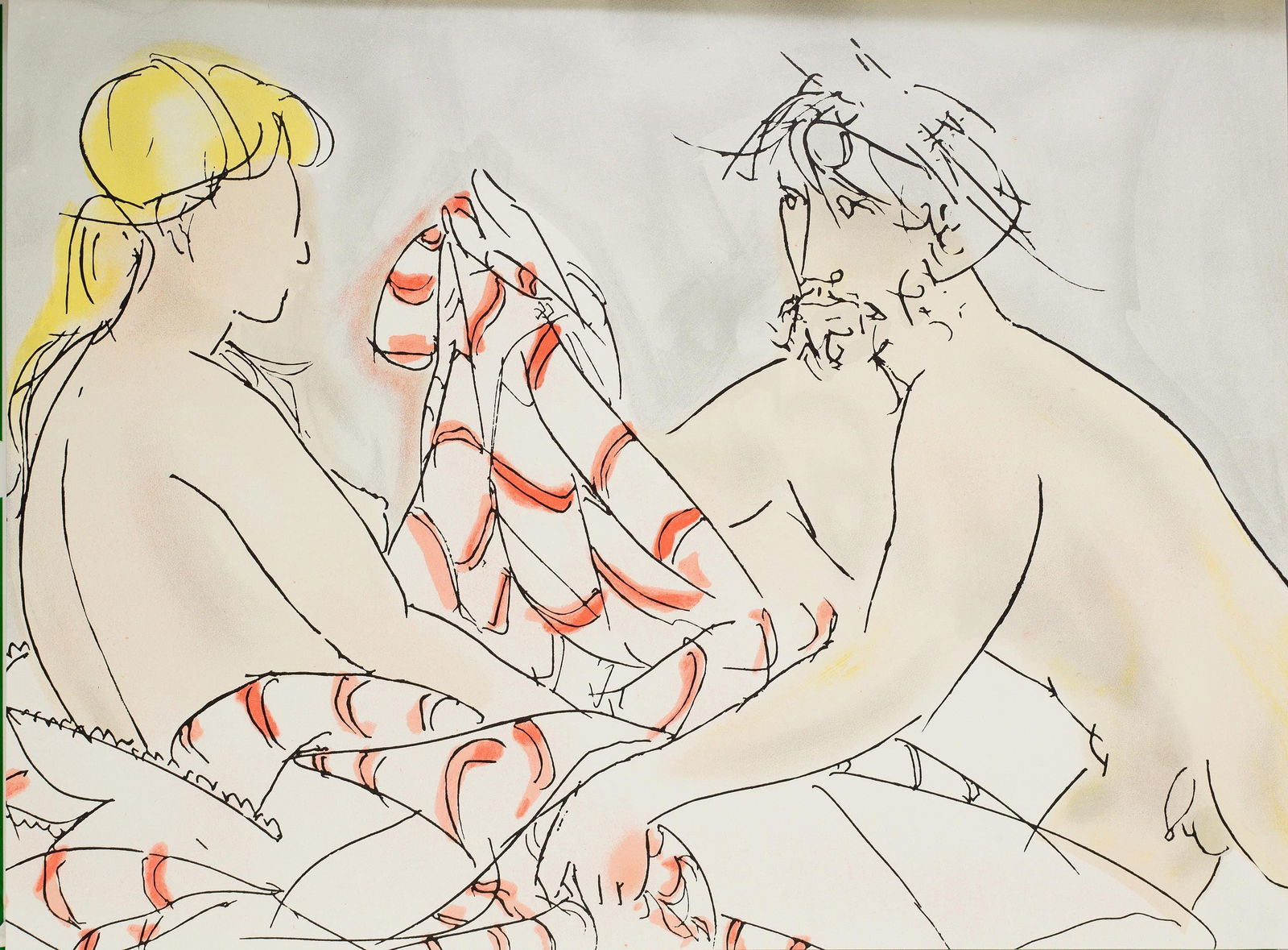 Giacomo Manzu, Composition, XXe siecle, Limited Edition Lithograph (1 of 4)