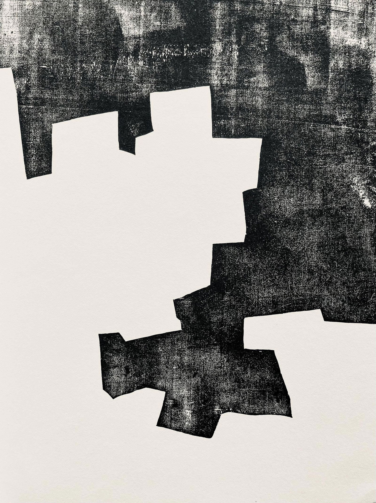 Eduardo Chillida, Composition, Derriere le miroir, Limited Edition Woodcut: Woodcut on velin paper. Paper size: 15 x 11 inches. Excellent condition. Inscription: Unsigned and unnumbered, as issued. Notes: From Derriere le miroir, N deg 174, 1968. Published by Aime Maeght,