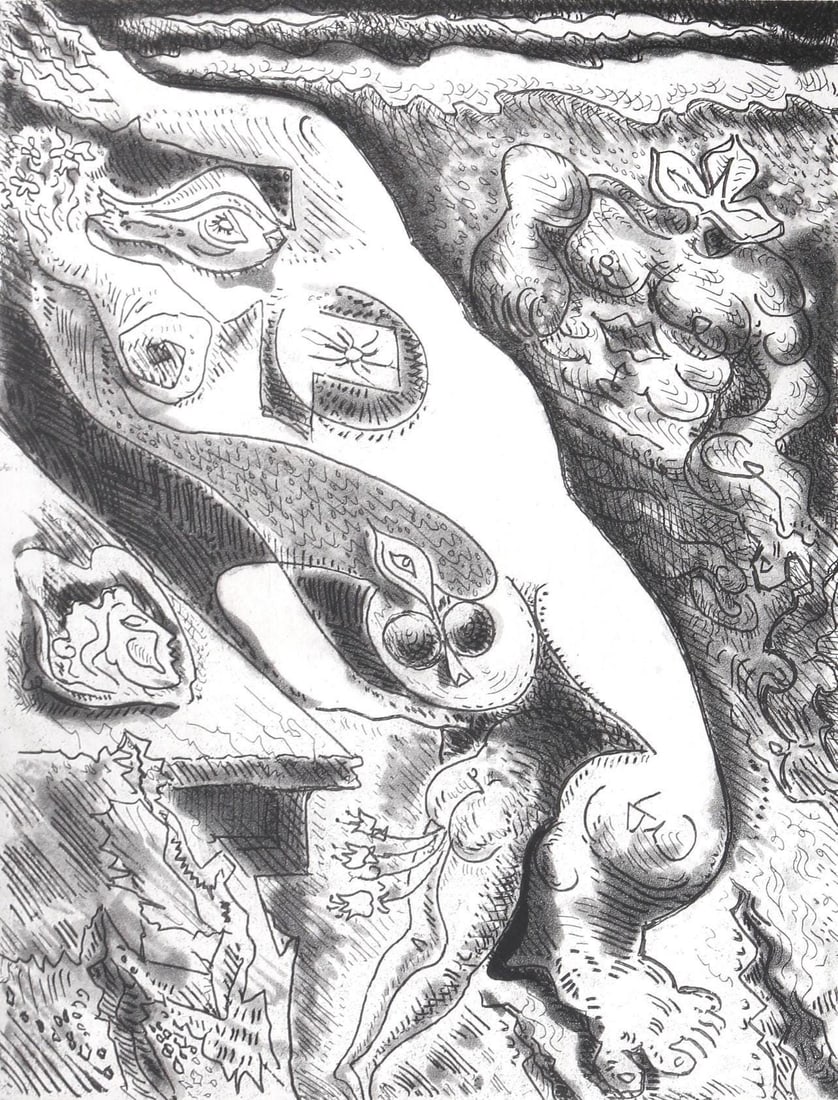 Andre Masson, Composition (Cramer 99), Le Septieme Chant, Limited Edition Engraving (1 of 4)