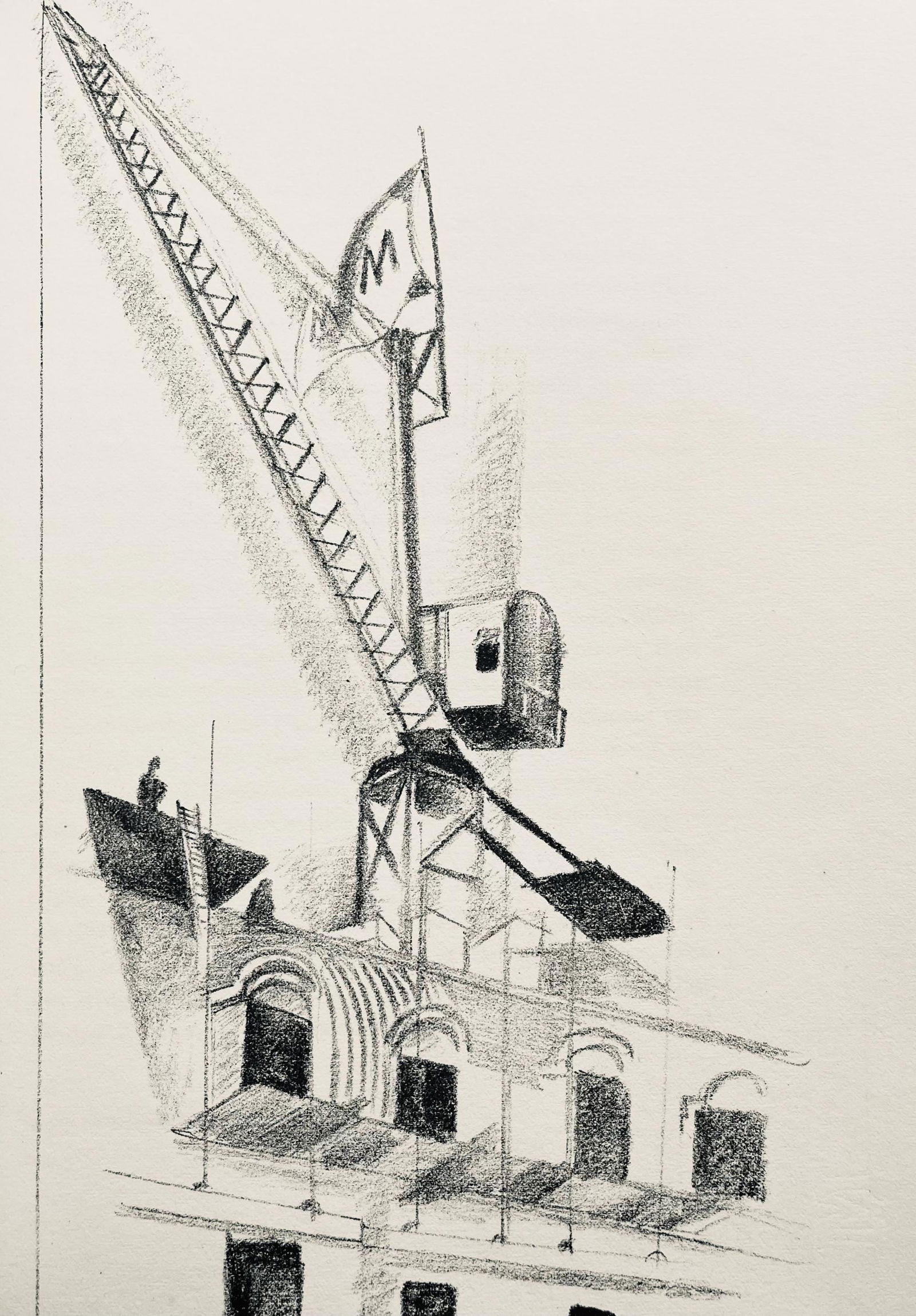 Robert Delaunay, La grue (Habasque 720-728), Allo! Paris!, Limited Edition Lithograph: Lithograph on velin d'Arches paper. Paper Size: 11 x 9 inches. Excellent condition. Inscription: Unsigned and unnumbered, as issued. Notes: From the volume, Allo! Paris!, 1926. Published by Editions d