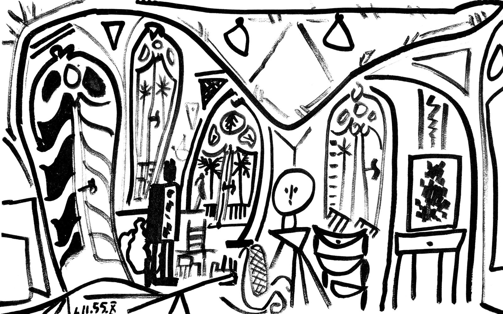 Pablo Picasso, Composition (Cramer 101), Carnet de la Californie, Limited Edition Collotype: Collotype on velin d'Arches paper. Paper size: 10.375 x 16.5 inches. Inscription: Unsigned and unnumbered, as issued. Catalogue raisonne reference: Goeppert, Sebastian, et al. Pablo Picasso, the Illus