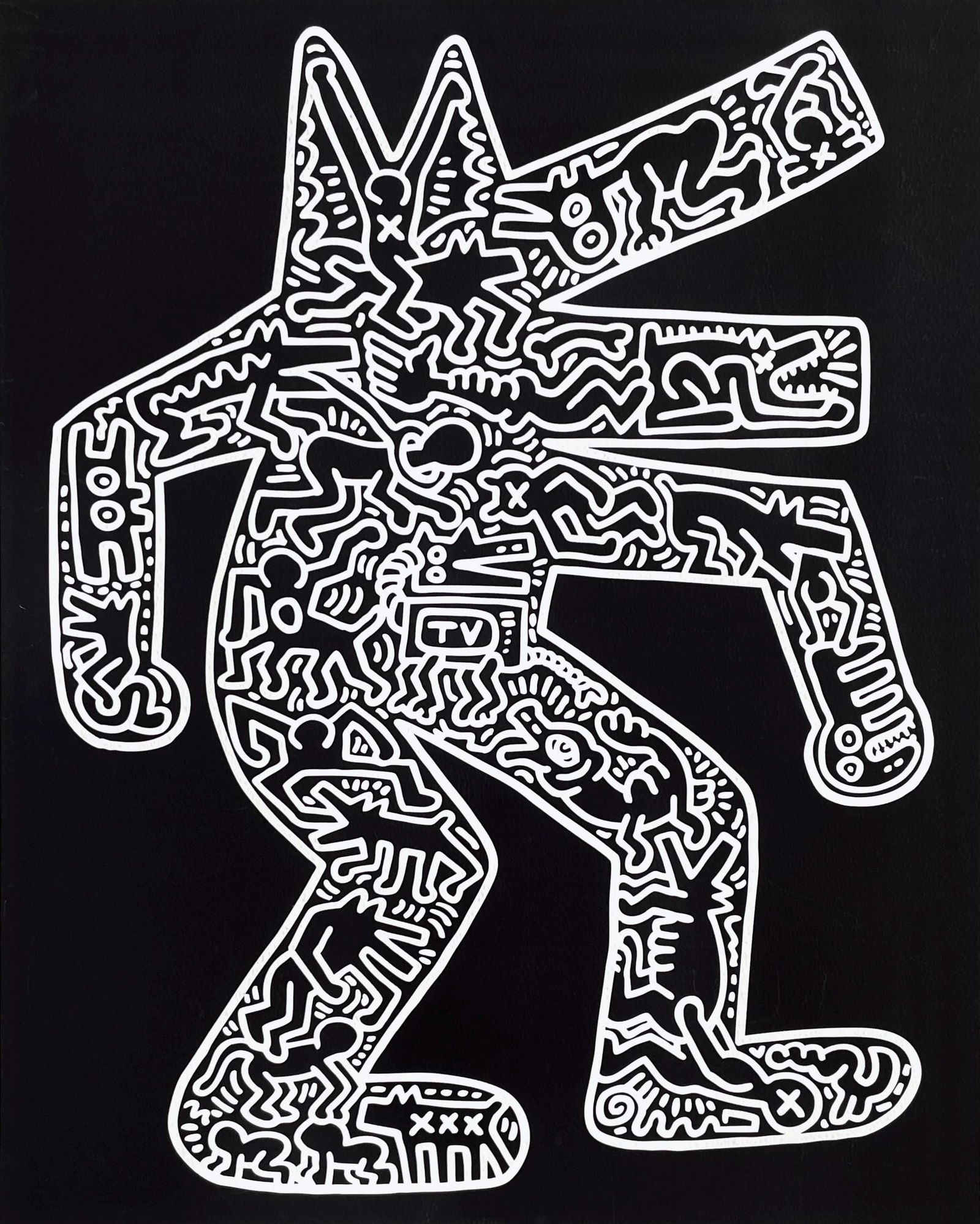Keith Haring, Dog, Official Edition Silkscreen: Silkscreen on archival paper. Paper Size: 24 x 20 inches. Inscription: Unsigned and unnumbered, as issued. Condition: Excellent. Notes: Published and printed by McGaw Graphics, Inc., Sunderland, in co