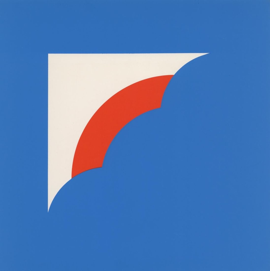 Georg Karl Pfahler, Composition, Vormen van de Kleur, Limited Edition Silkscreen: Silkscreen on smooth wove paper. Paper Size: 10.5 x 10.5 inches. Excellent condition. Notes: From the folio, Vormen van de kleur, 1966. Published by Stedelijk Museum, Amsterdam; and printed by Total