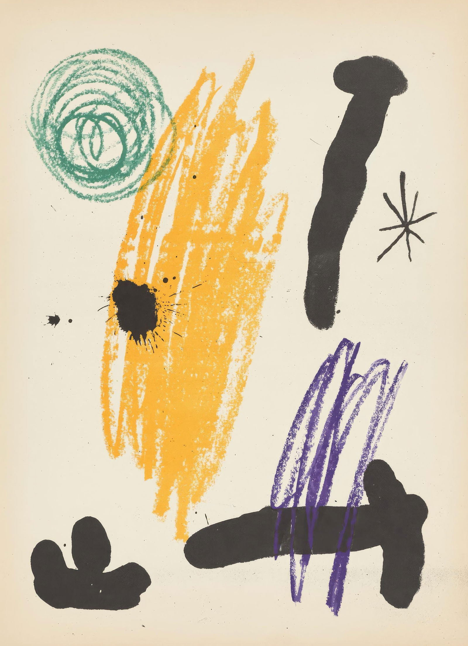 Joan Miro, Untitled, from Miro, Recent Unpublished Work, Limited Edition Lithograph, 1964 (1 of 4)
