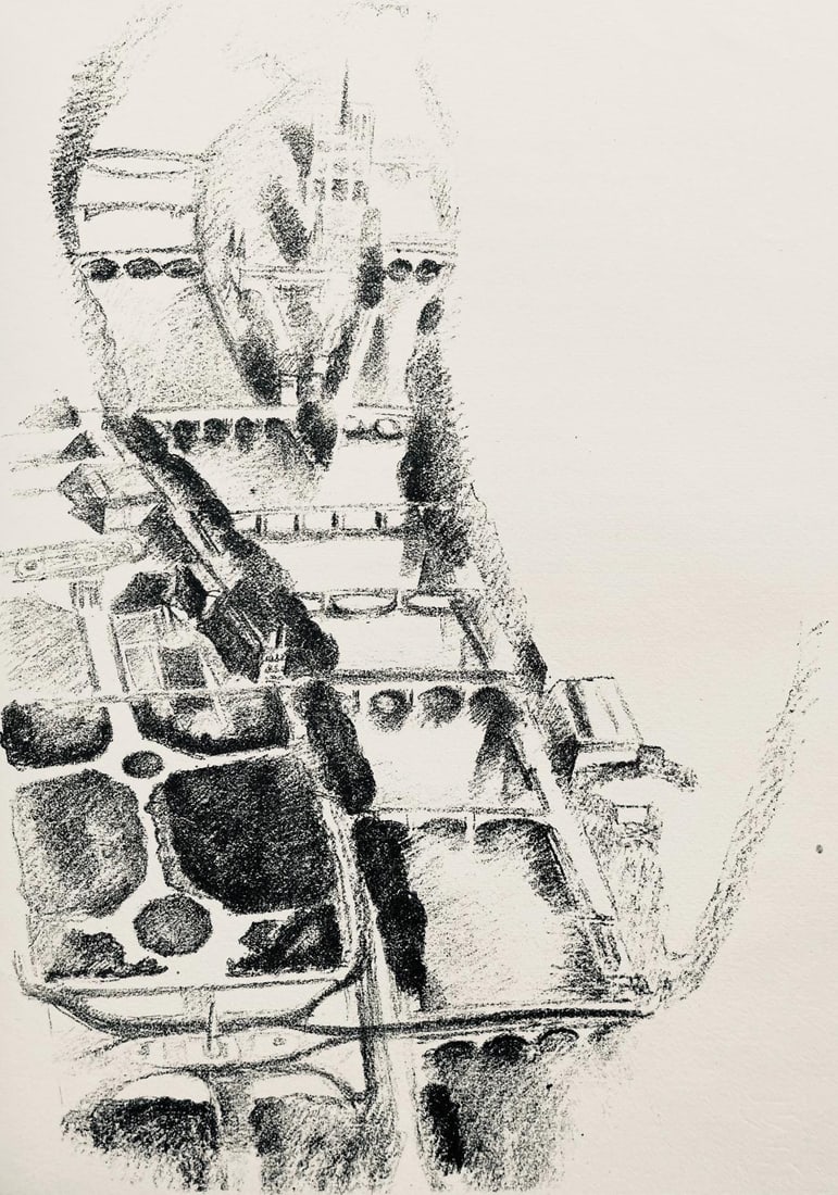 Robert Delaunay, La Seine et l'ile de la Cite (Habasque 720-728), Allo! Paris!, Limited Edition: Lithograph on velin d'Arches paper. Paper Size: 11 x 9 inches. Excellent condition. Inscription: Unsigned and unnumbered, as issued. Notes: From the volume, Allo! Paris!, 1926. Published by Editions d