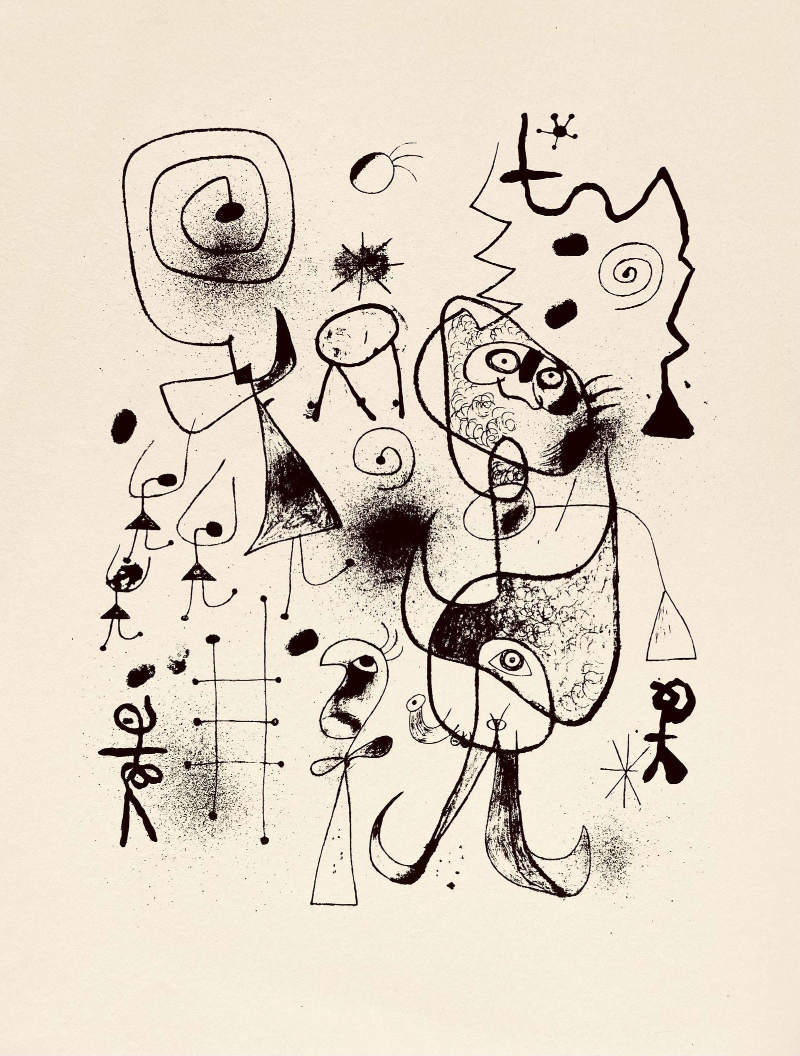 Joan Miro, Composition, The Prints of Joan Miro, Limited Edition Etching (1 of 4)