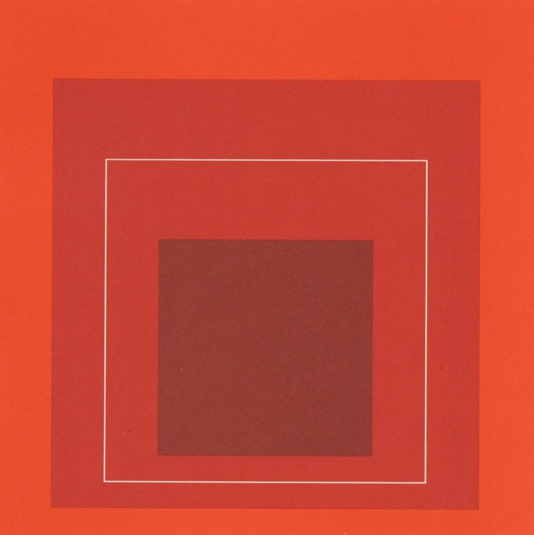 Josef Albers, Homage to the Square, Josef Albers: White Line Squares, Limited Edition Lithograph: Lithograph on velin paper. Paper Size: 7.5 x 7.25 inches. Excellent condition. Inscription: Unsigned and unnumbered, as issued. Notes: From the portfolio, Josef Albers: White Line Squares, 1966. Publi