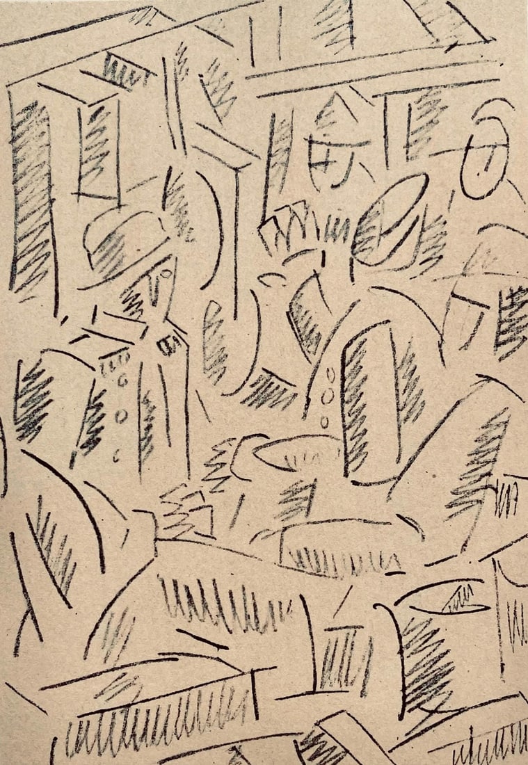 Fernand Leger, Soldats jouant aux cartes, Dessins de Guerre 1915-16, Limited Edition Lithograph (1 of 4)