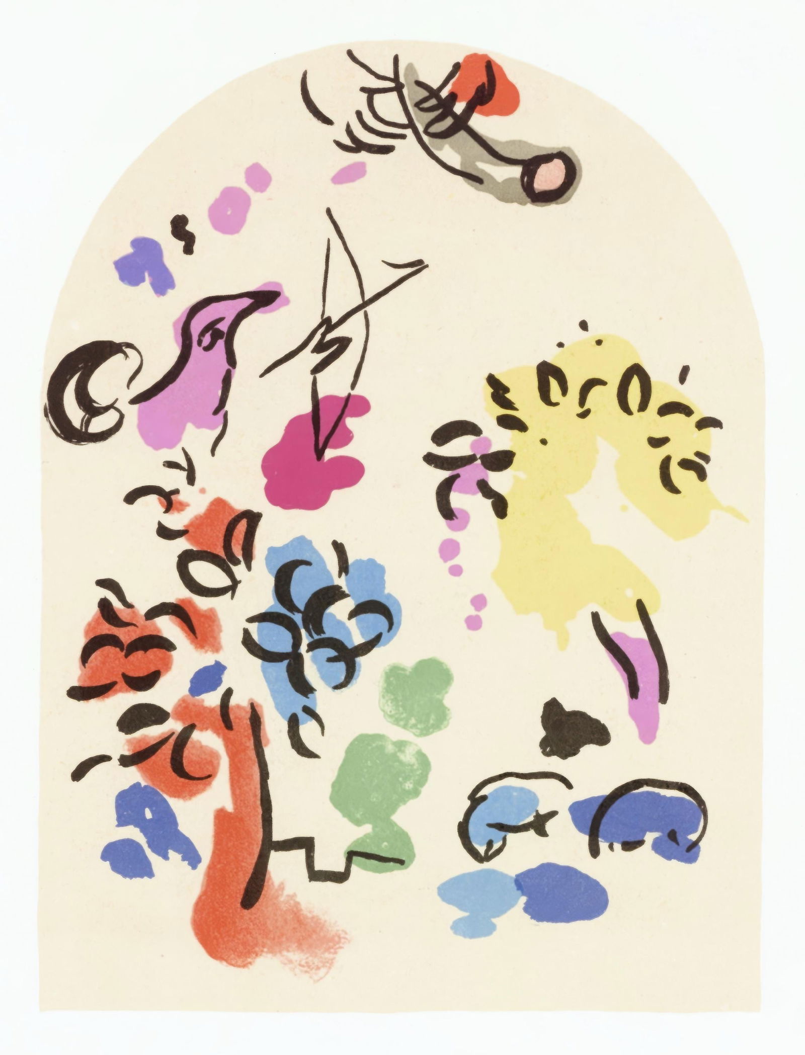 Marc Chagall, Tribe of Joseph, from The Jerusalem Windows, Limited Edition Lithograph, 1962 (1 of 4)