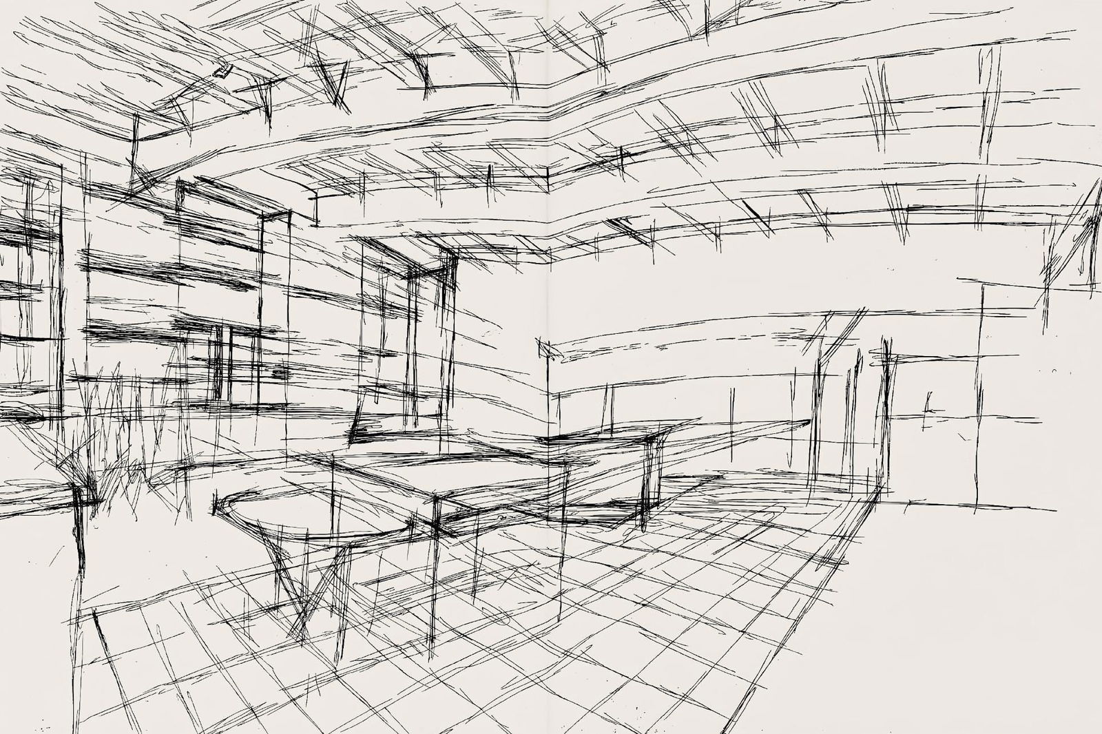 Jacques Villon, Composition (Ginestet/Pouillon 42-64), Hesiode, Les Travaux et les Jours, Limited: Etching on velin de Rives paper. Paper size: 15.75 x 24 inches. Excellent condition, with centerfold, as issued. Unsigned and unnumbered, as issued. Notes: From the folio, Hesiode, Les Travaux et les