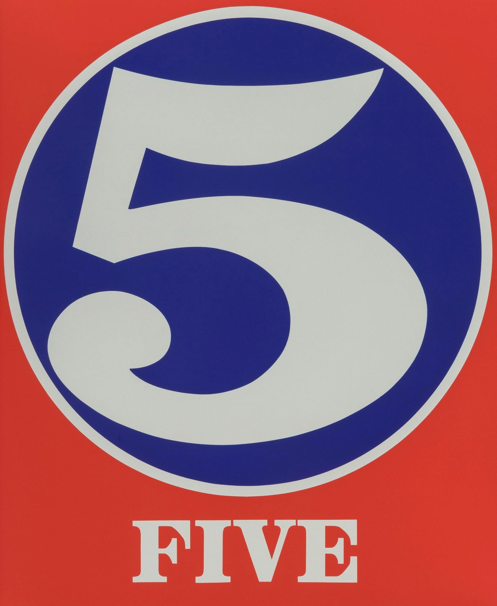 Robert Indiana, Five (Sheehan 46-55), Numbers, Limited Edition Silkscreen (1 of 4)