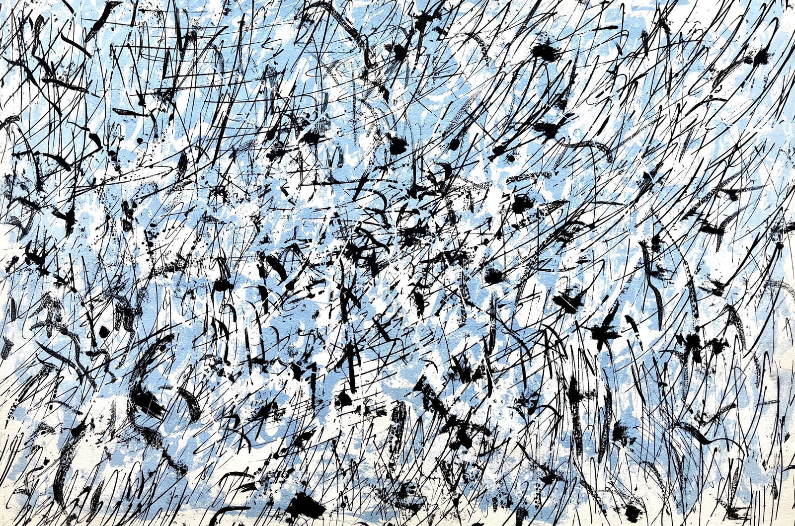 Francois Fiedler, Composition, Derriere le miroir, Limited Edition Lithograph: Lithograph on velin paper. Paper size: 15 x 22 inches. Excellent condition, with centerfold, as issued. Inscription: Unsigned and unnumbered, as issued. Notes: From Derriere le miroir, N deg 116, 1959