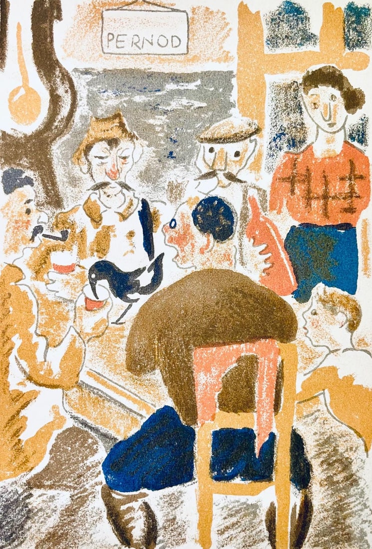 Maurice Mourlot, Composition, de Goupil a Margot, Histoires De Betes, Limited Edition Lithograph: Lithograph in colors on Grand Velin Blanc paper. Unsigned and unnumbered, as issued. Paper size: 9.055 x 6.69 inches. Excellent condition. Notes: From the volume, de Goupil a Margot, Histoires De