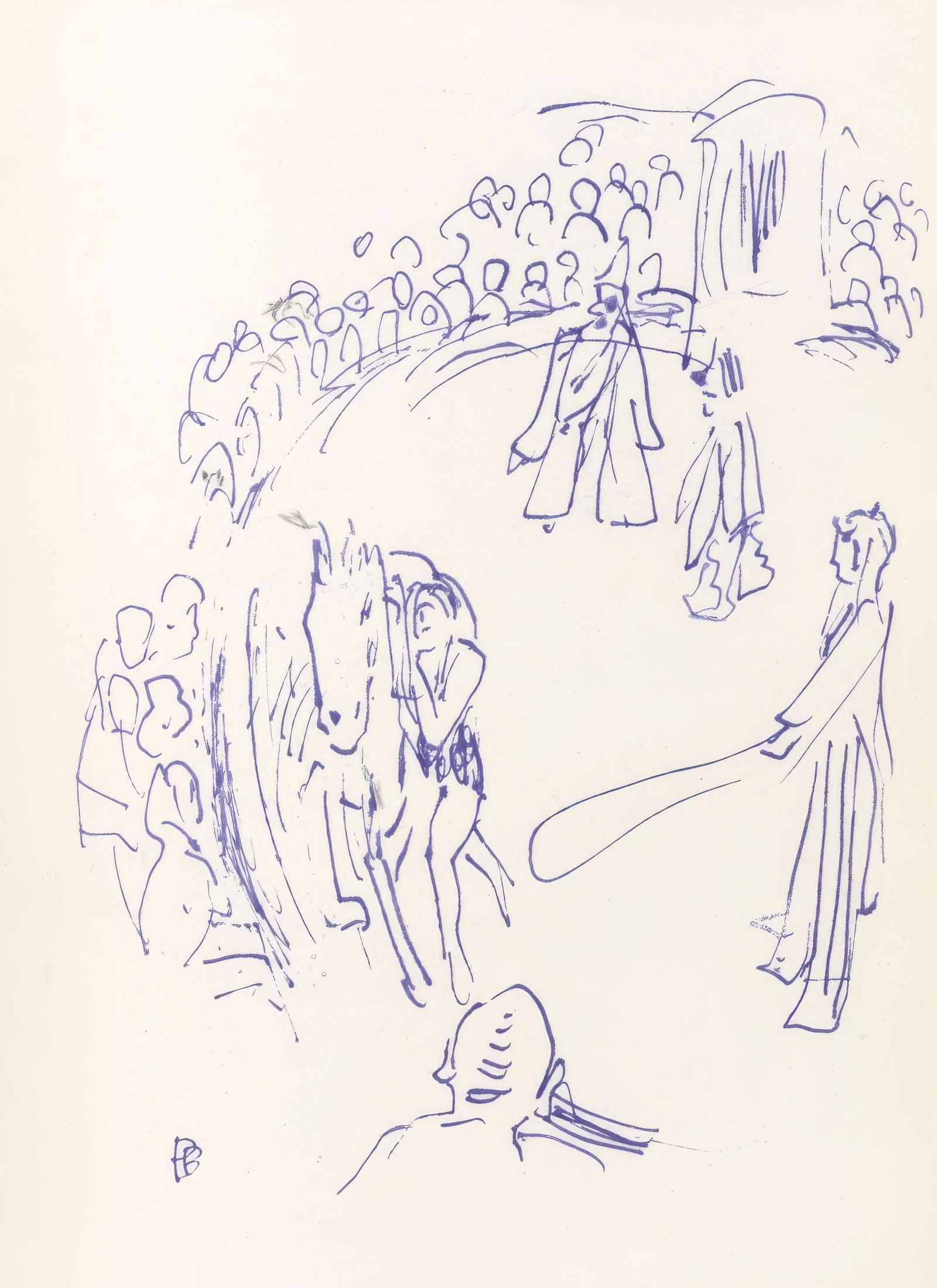 Pierre Bonnard, Untitled, from Correspondances, Limited Edition Lithograph, 1944: This exquisite lithograph by Pierre Bonnard (1867-1947), titled Sans titre (Untitled), from the album Pierre Bonnard, Correspondances, originates from the 1944 edition published by Editions de la