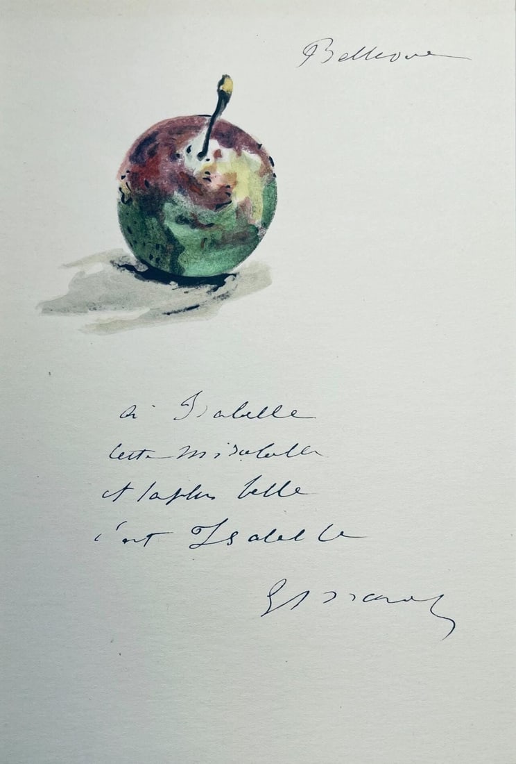 Edouard Manet, Composition, Edouard Manet, Letters with Aquarelles, Limited Edition Lithograph: Lithograph and stencil on velin Foreign Affairs paper mounted on Foreign Affairs museum board, as issued. Paper Size: 10 x 7 inches. Excellent condition. Inscription: Unsigned and unnumbered, as issue