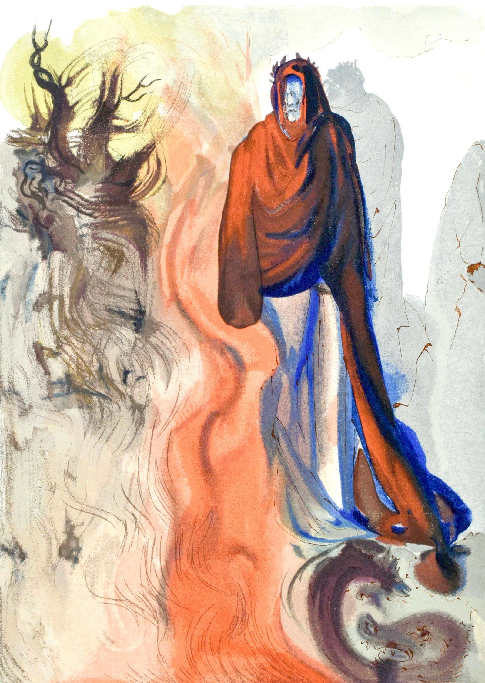 Salvador Dali, Inferno XXXIV (Michler/Lopsinger 1039-1138; Field 189-200), La Divina Commedia,: Woodcut in colors on velin pur chiffon de Rives paper. Paper size: 13 x 10.375 inches. Inscription: Unsigned and unnumbered, as issued. Catalogue raisonne references: Dali, Salvador, et al. Salvador