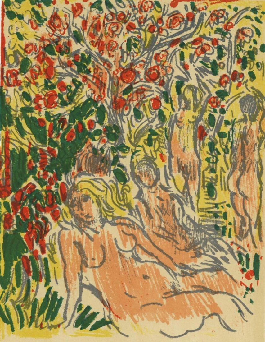 Andre Cottavoz, Composition, L'Odyssee, Limited Edition Lithograph: Lithograph on velin sirene des papeteries Arjomari paper. Paper size: 12 x 9.25 inches. Excellent condition. Inscription: Unsigned and unnumbered, as issued. Notes: From the folio, L'Odyssee, 1969.