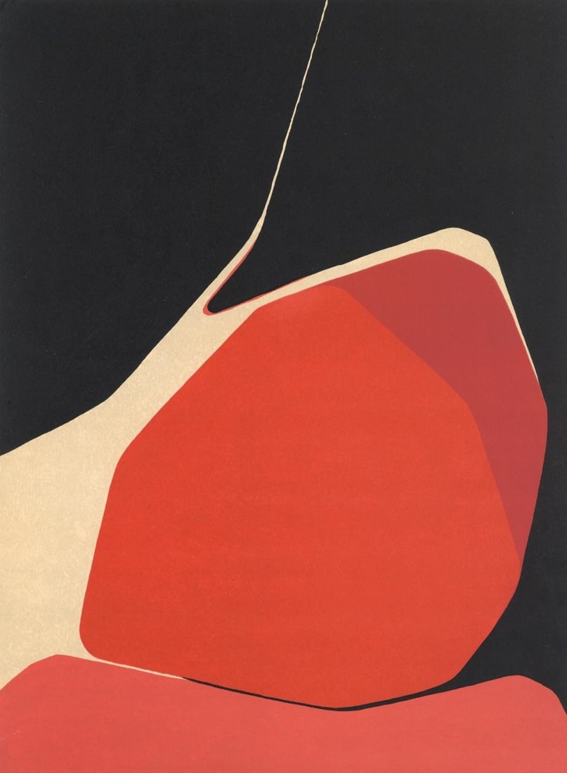 Pablo Palazuelo, Composition, Derriere le miroir, Limited Edition Lithograph: Lithograph on velin paper. Paper size: 15 x 11 inches. Excellent condition. Inscription: Unsigned and unnumbered, as issued. Notes: From Derriere le miroir, N deg 119. Published by Aime Maeght, Editeu