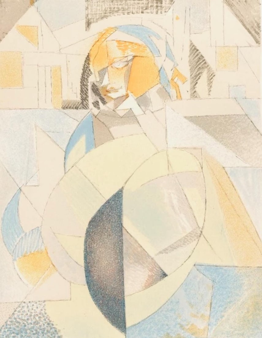 Jacques Villon, Composition, Regards sur Paris, Limited Edition Lithograph: Lithograph on velin d'Arches paper. Paper size: 15.5 x 12 inches. Excellent condition. Inscription: unsigned and unnumbered, as issued. Notes: from the folio, Regards sur Paris, 1962. Published by And