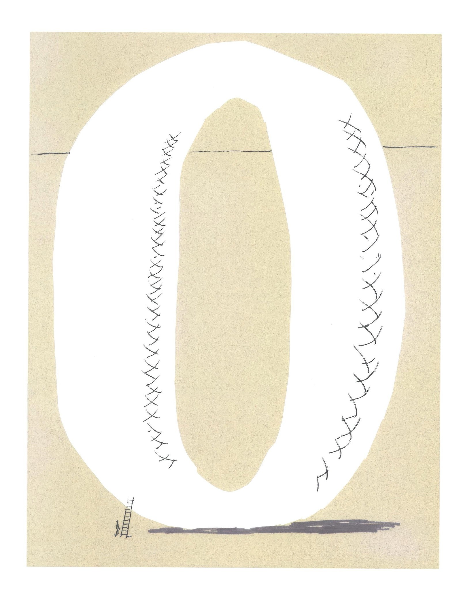David Hockney, Letter O, from Hockney's Alphabet, Limited Edition Lithograph, 1991: This exquisite lithograph by David Hockney (born 1937), titled Letter O, from the folio Hockney's Alphabet, Drawings by David Hockney, originates from the 1991 edition published by Aids Crisis Trust,