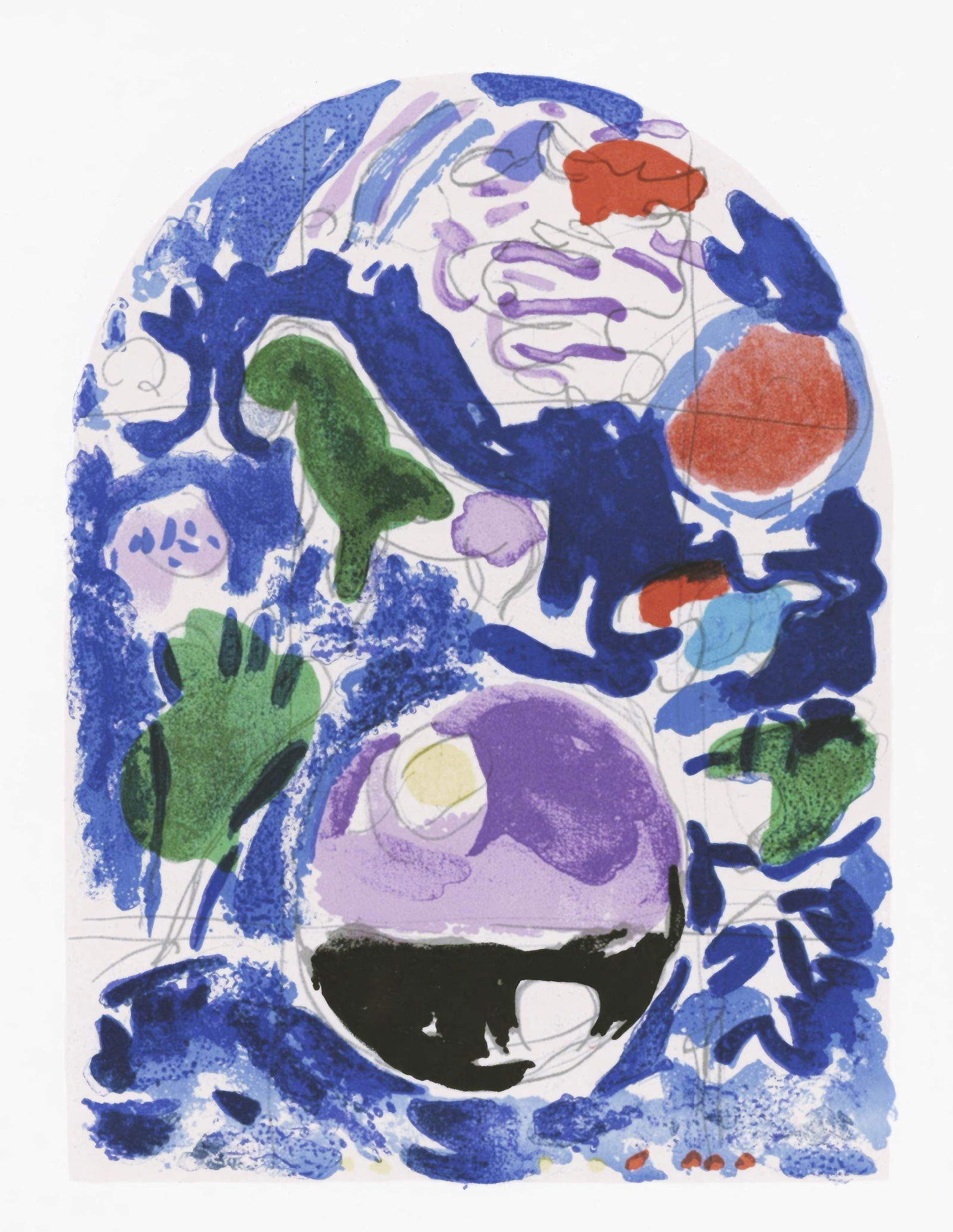 Marc Chagall, Tribe of Simeon, from The Jerusalem Windows, Limited Edition Lithograph, 1962 (1 of 4)