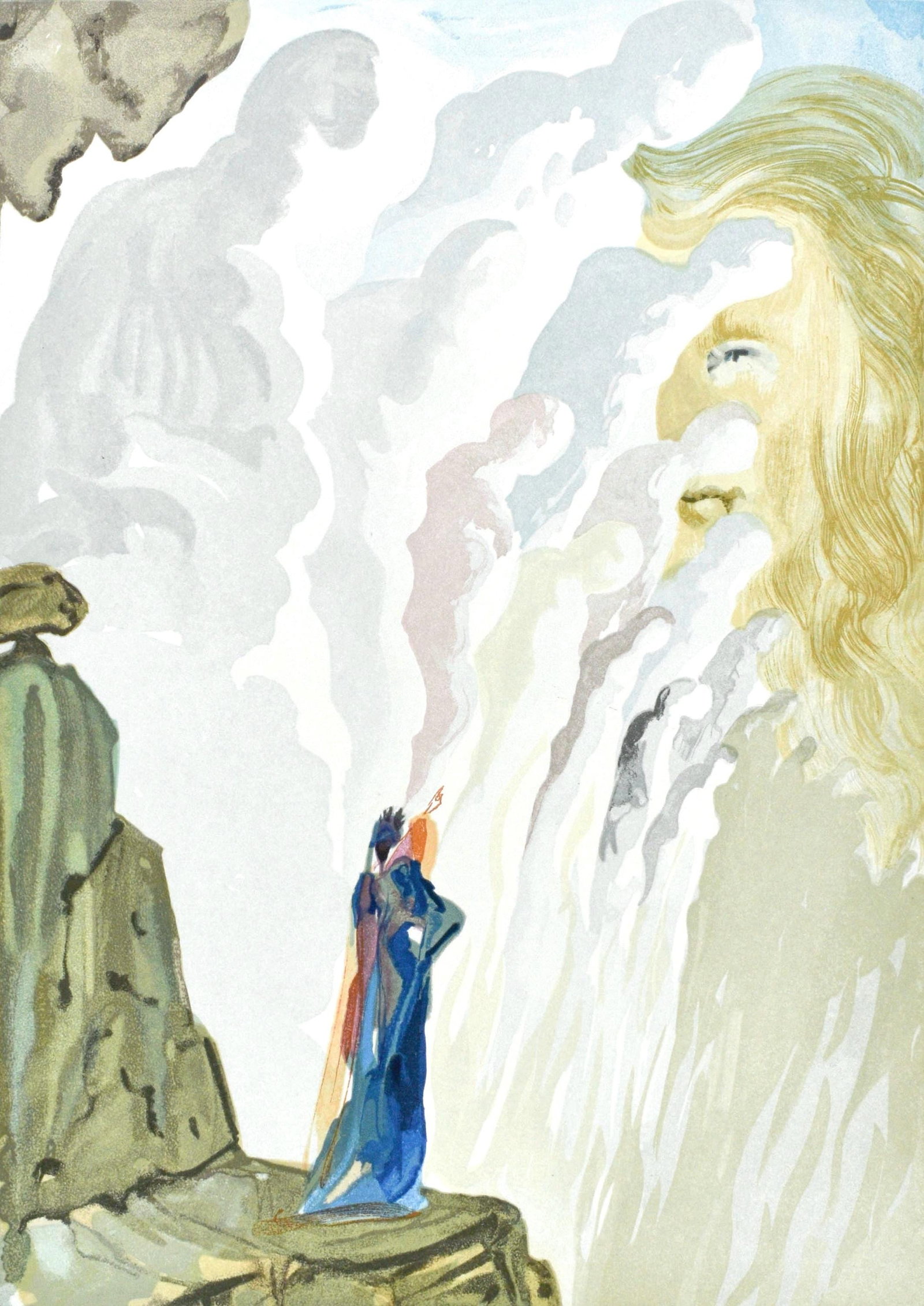 Salvador Dali, Le Purgatoire XII (Michler/Lopsinger 1039-1138; Field 189-200), La Divine Comedie,: Woodcut in colors on velin pur chiffon de Rives paper. Paper size: 13 x 10.375 inches. Inscription: Unsigned and unnumbered, as issued. Catalogue raisonne references: Dali, Salvador, et al. Salvador