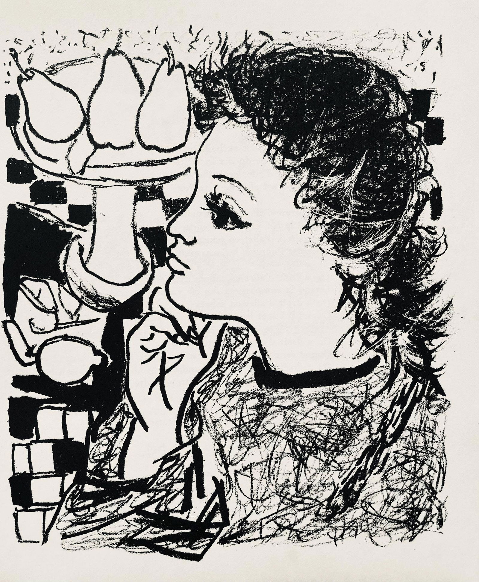 Andre Marchand, Composition, pierre a feu provence noire, Limited Edition Lithograph (1 of 4)