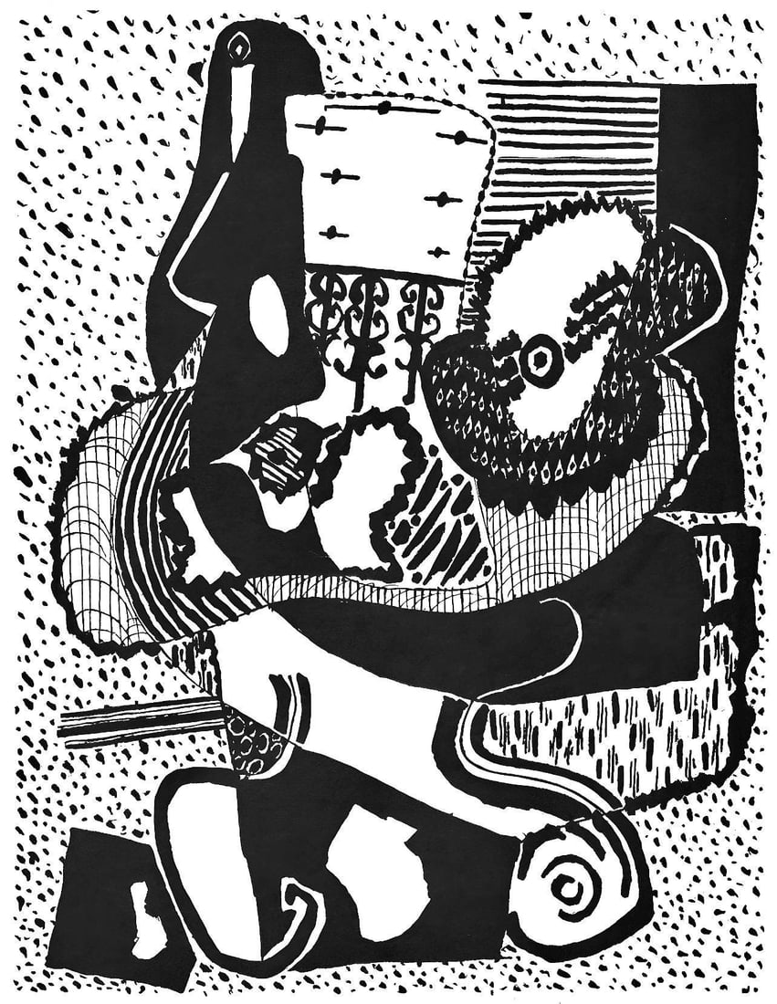 Pablo Picasso, Composition (Johnson/Vollard 193; Monod 10485), Helene chez Archimede, Limited: Woodcut on velin Montval laid paper. Paper Size: 17.3125 x 13.8125 inches. Excellent condition. Inscription: Unsigned and unnumbered, as issued. Condition: Very good/excellent, consistent with age. No