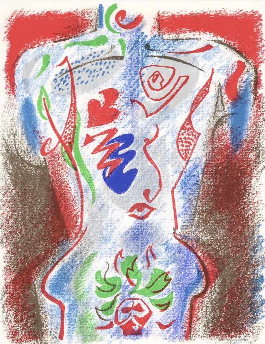 Andre Masson, Composition, XXe siecle, Limited Edition Lithograph: Lithograph on velin paper. Paper Size: 12.5 x 9.75 inches. Excellent condition. Inscription: Unsigned and unnumbered, as issued. Notes: From the volume, XXe Siecle, n deg38, 1972. Published and