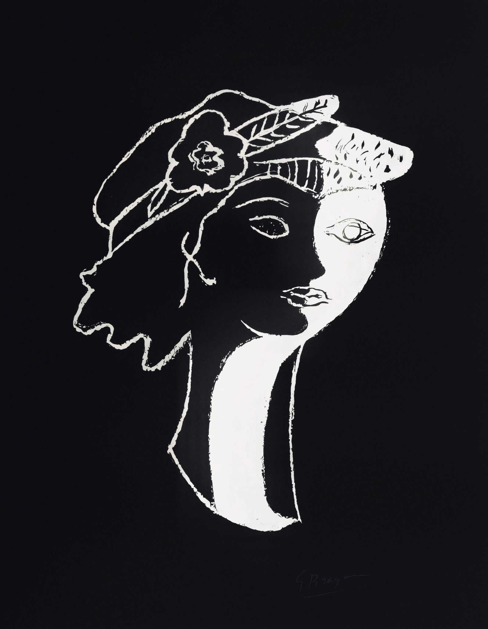 Georges Braque, Composition, Œdipe roi de Sophocle, Limited Edition Lithograph: Lithograph on grand velin d'Arches pur chiffon specialement fabriques paper. Paper size: 22.83 x 17.72 inches. Excellent condition. Inscription: signed in the plate and unnumbered, as issued. Notes: