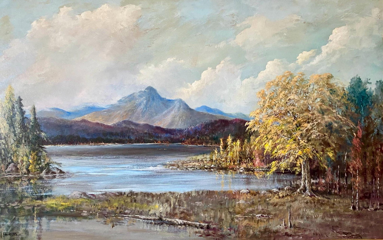 Warren Francis Snow, Sans titre (1945), Original Oil Painting: Oil on canvas. Canvas Size: 56.5 x 35 inches. Inscription: Hand signed and dated, recto, as issued. Provenance: Property of The Connecticut Cancer Foundation, Old Saybrook. Condition: Very good/excell