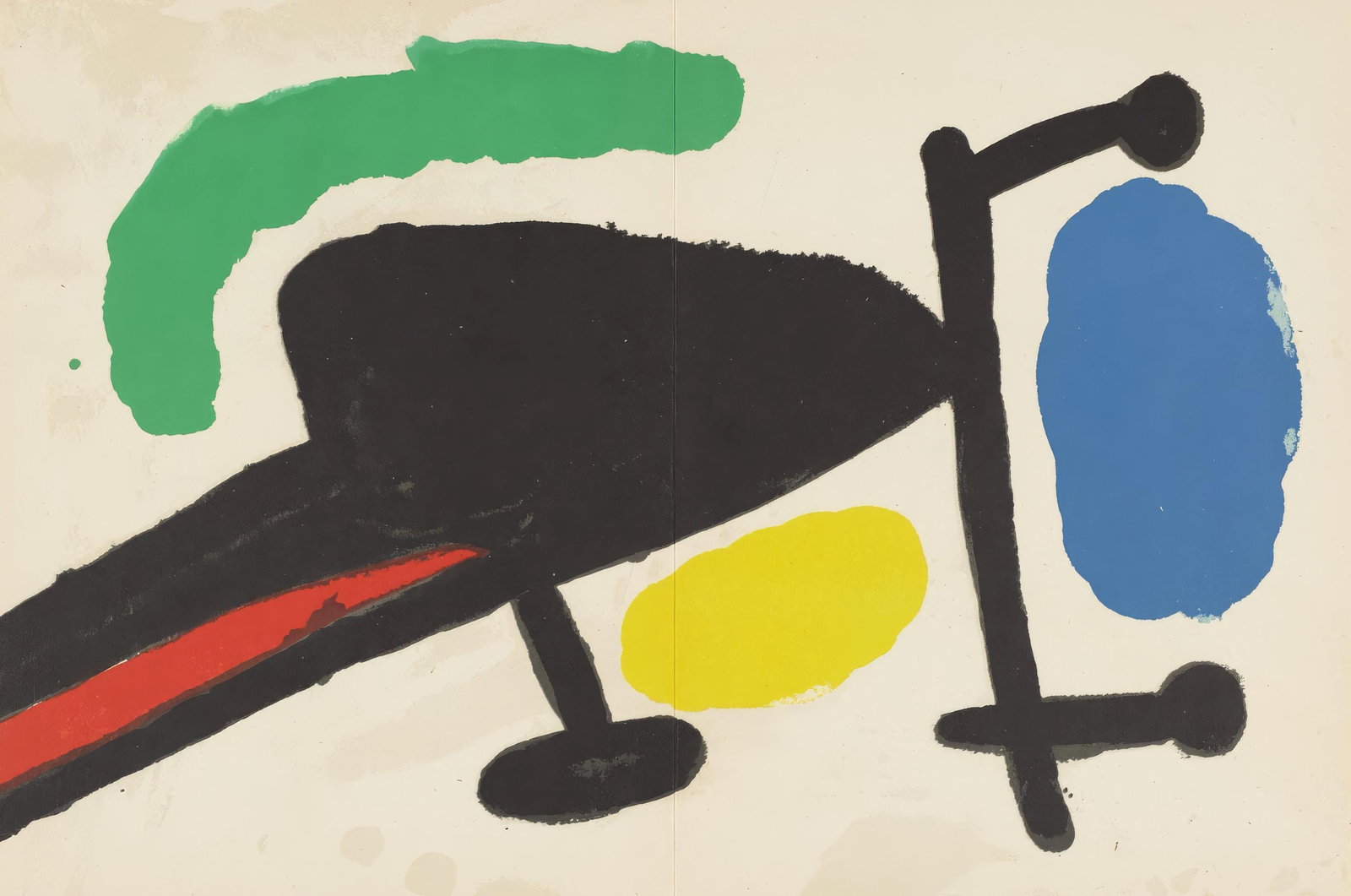 Joan Miro, Untitled, from Tarragona Tapestry, Limited Edition Lithograph, 1972: This exquisite lithograph after Joan Miro (1893-1983), titled Sans titre (Untitled), from the folio Tapis De Tarragona (Tarragona Tapestry), illustrations, Joan Miro, 1972, originates from the 1972