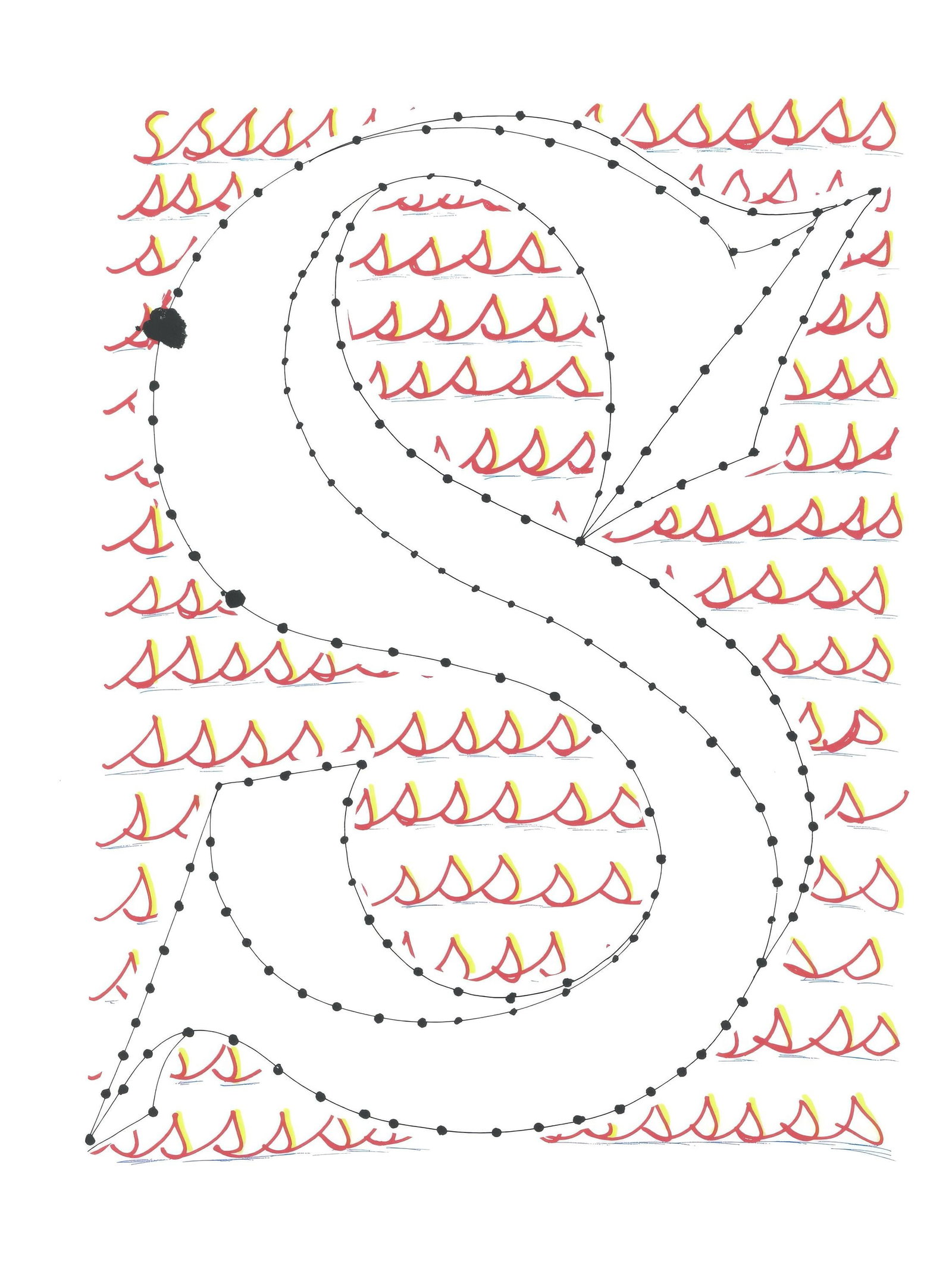 David Hockney, Letter S, from Hockney's Alphabet, Limited Edition Lithograph, 1991: This exquisite lithograph by David Hockney (born 1937), titled Letter S, from the folio Hockney's Alphabet, Drawings by David Hockney, originates from the 1991 edition published by Aids Crisis Trust,