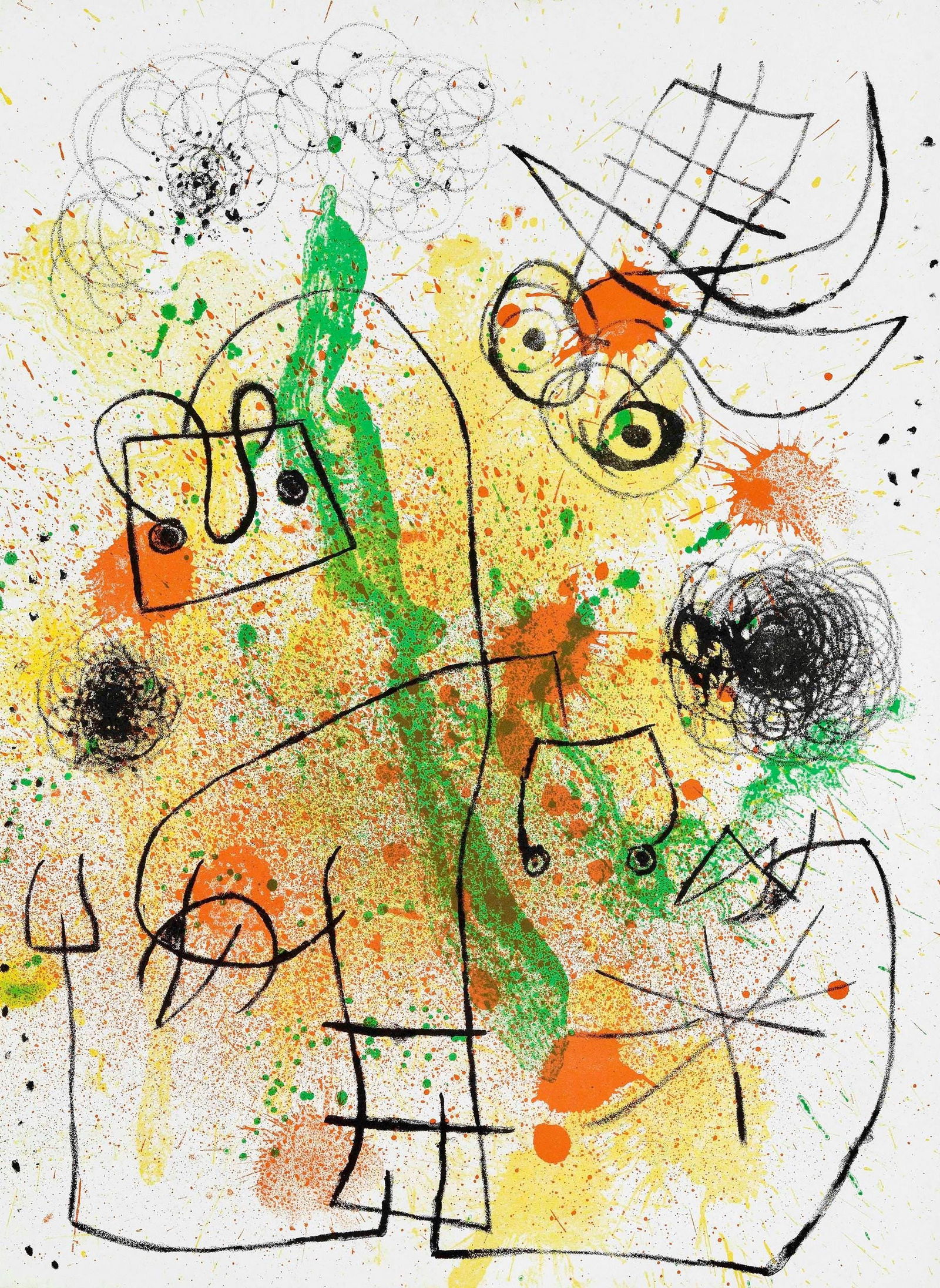 Joan Miro, Composition (Cramer 112; Mourlot 439-442), Derriere le miroir, Limited Edition Lithograph (1 of 4)