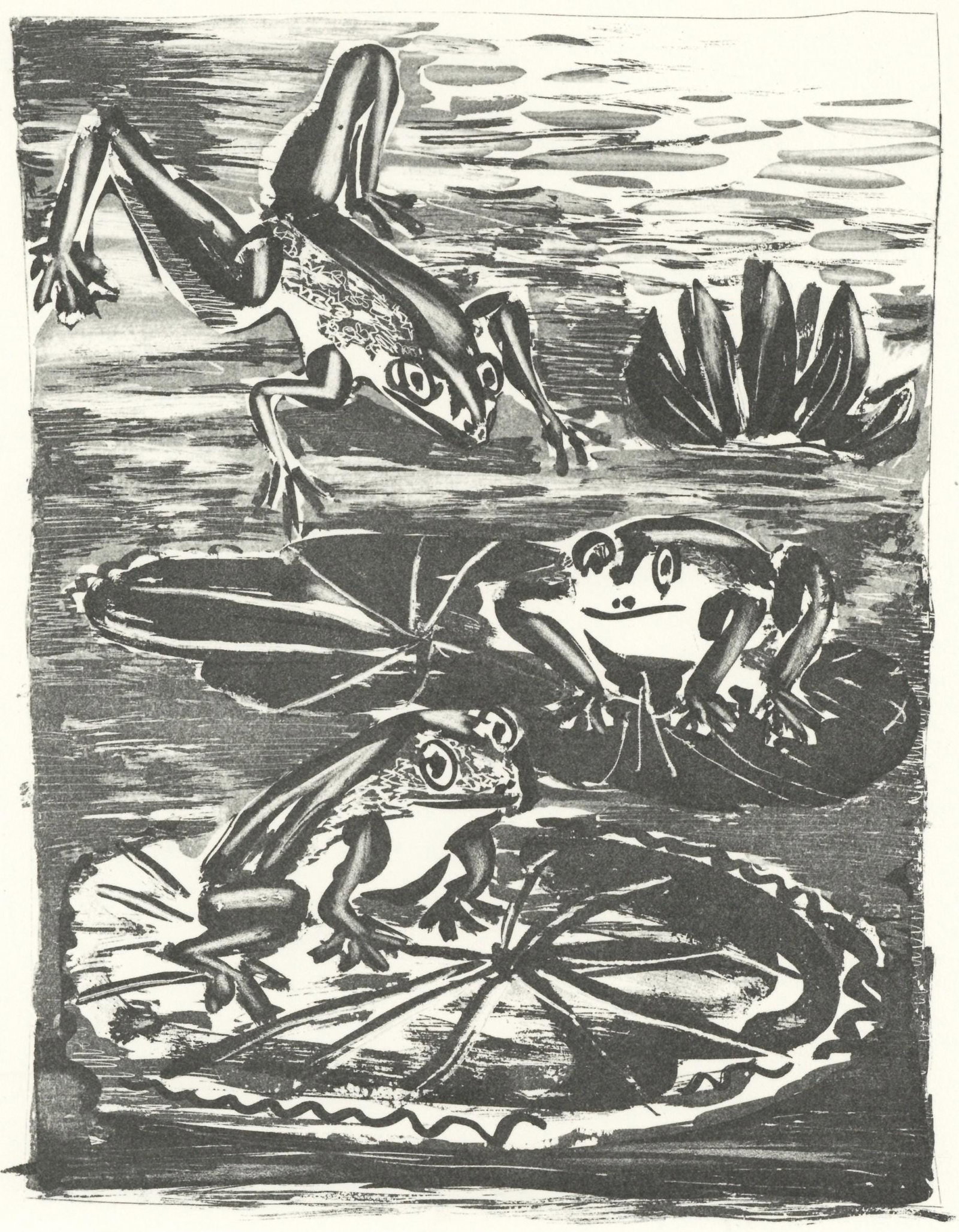 Pablo Picasso, La Grenouille (The Frog) (Orozco p.82), Histoire naturelle, Limited Edition: Lithograph on papier bouffant des Papeteries de Casteljoux paper. Unsigned and unnumbered, as issued. Paper Size: 12.99 x 9.84 inches. Catalogue raisonne reference: Orozco, Miguel. The Orozco Collecti