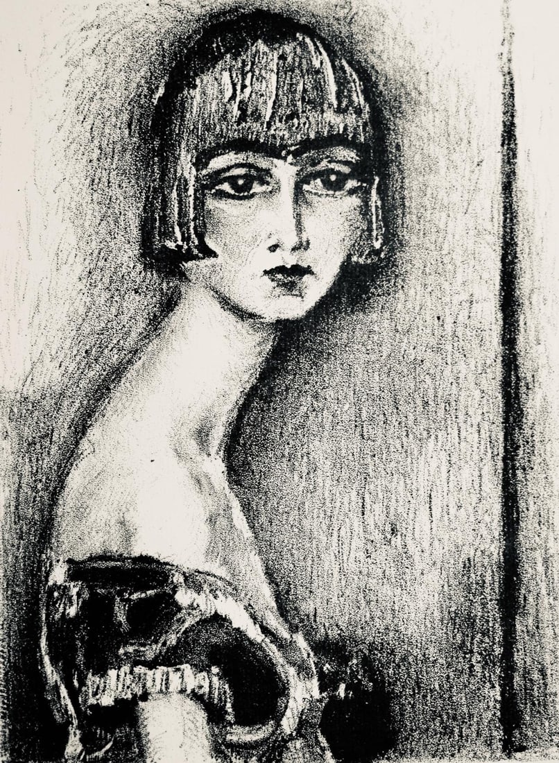 Kees van Dongen, La Perruque d'argent (Juffermans 6), Van Dongen, Limited Edition Lithograph: Lithograph on velin paper. Paper size: 10.25 x 7.75 inches. Excellent condition. Unsigned and unnumbered, as issued. Notes: From the album, Van Dongen, 1925. Published by Henri Floury, Paris; printed