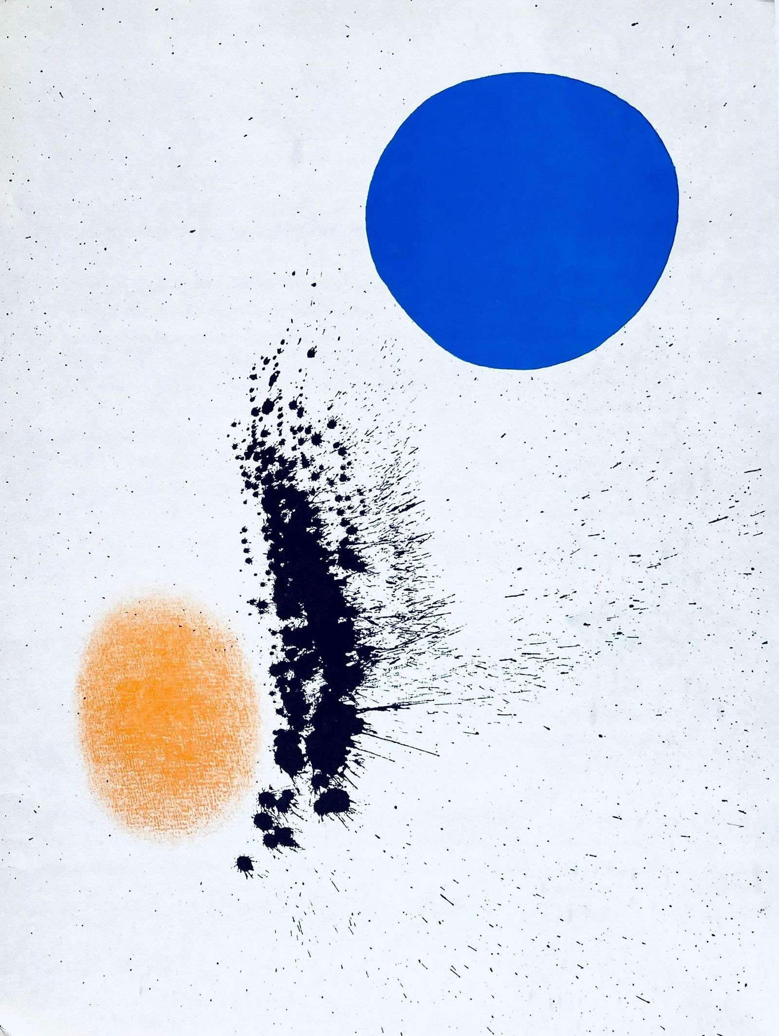 Joan Miro, Composition, Derriere le miroir, Limited Edition Lithograph: Lithograph on velin paper. Paper size: 15 x 11 inches. Excellent condition. Inscription: Unsigned and unnumbered, as issued. Notes: From volume, Derriere le miroir, N deg 125-126, 1961. Published by A