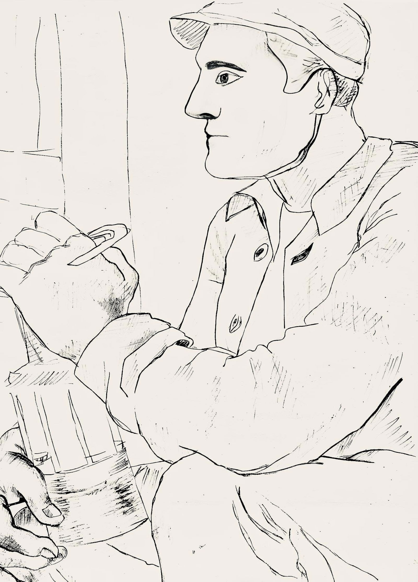 Fernand Leger, Composition, Levers de rideau sur la question du bonheur, Limited Edition Lithograph: Lithograph on velin blanc Grillet et Feau paper. Paper Size: 12.6 x 9.84 inches. Excellent condition. Inscription: Unsigned and unnumbered, as issued. Notes: From the volume, Levers de rideau sur la q