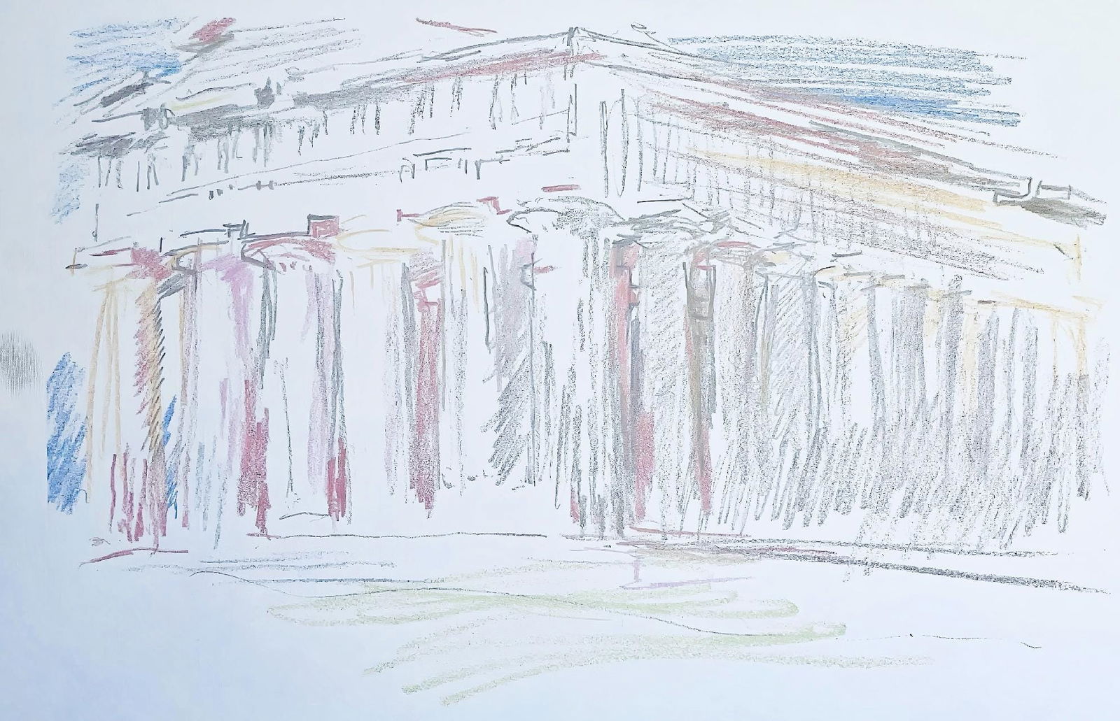 Oskar Kokoschka, Composition, Skizzenbuch der Italienischen Reise 1963, Limited Edition Lithograph: Lithograph on Butten paper. Inscription: Unsigned and unnumbered, as issued. Paper Size: 11.22 x 14.17 inches. Excellent condition. From the volume, Skizzenbuch der Italienischen Reise 1963, 2001. Pub