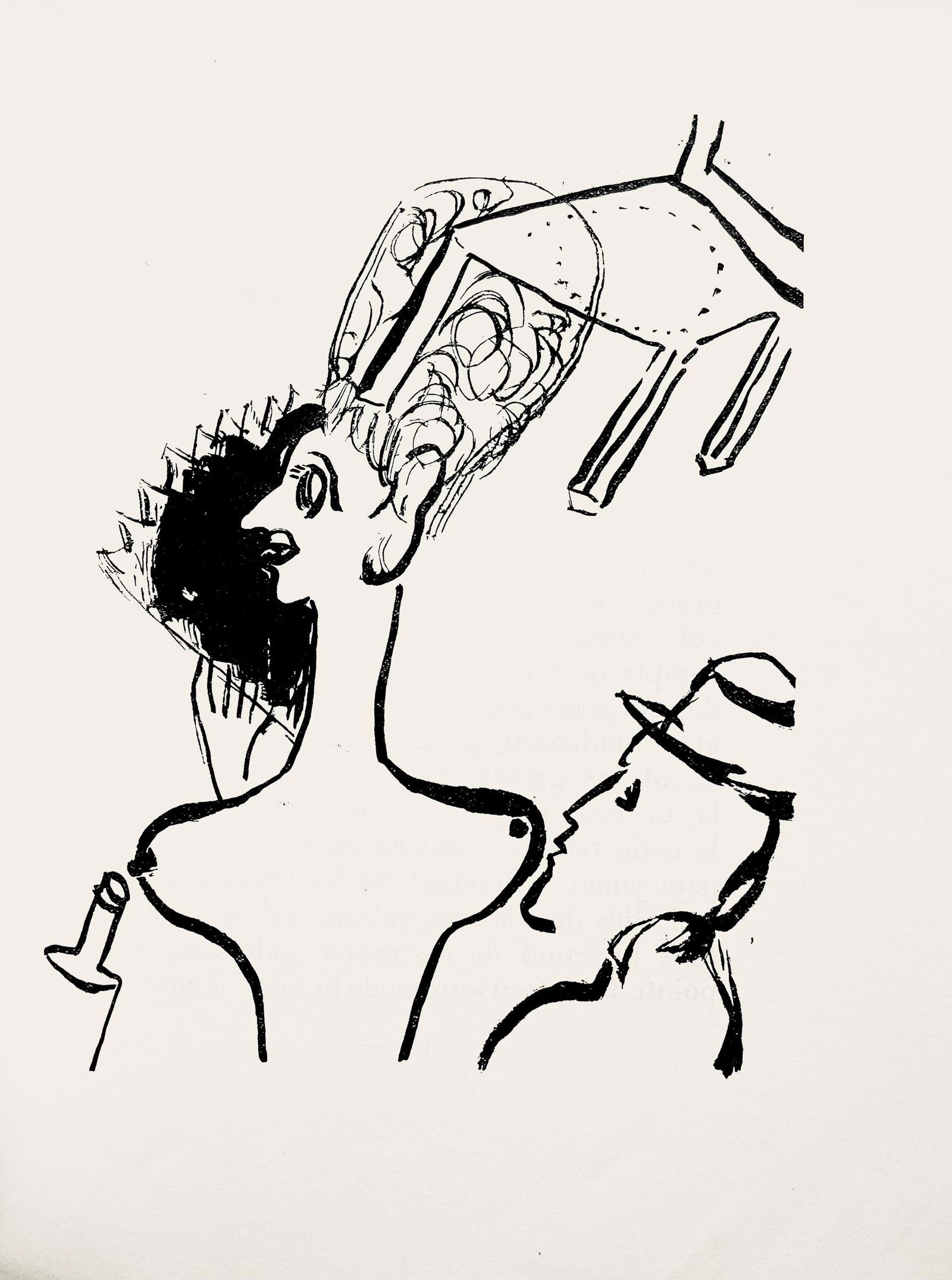 Marc Chagall, Composition, Suite Provinciale avec 92 dessins inedits de Marc Chagall, Limited: Lithograph on velin de Rives paper. Unsigned and unnumbered, as issued. Paper Size: 9.75 x 7.5 inches. Excellent condition, with text on verso, as issued. Notes: From the album, Suite Provinciale