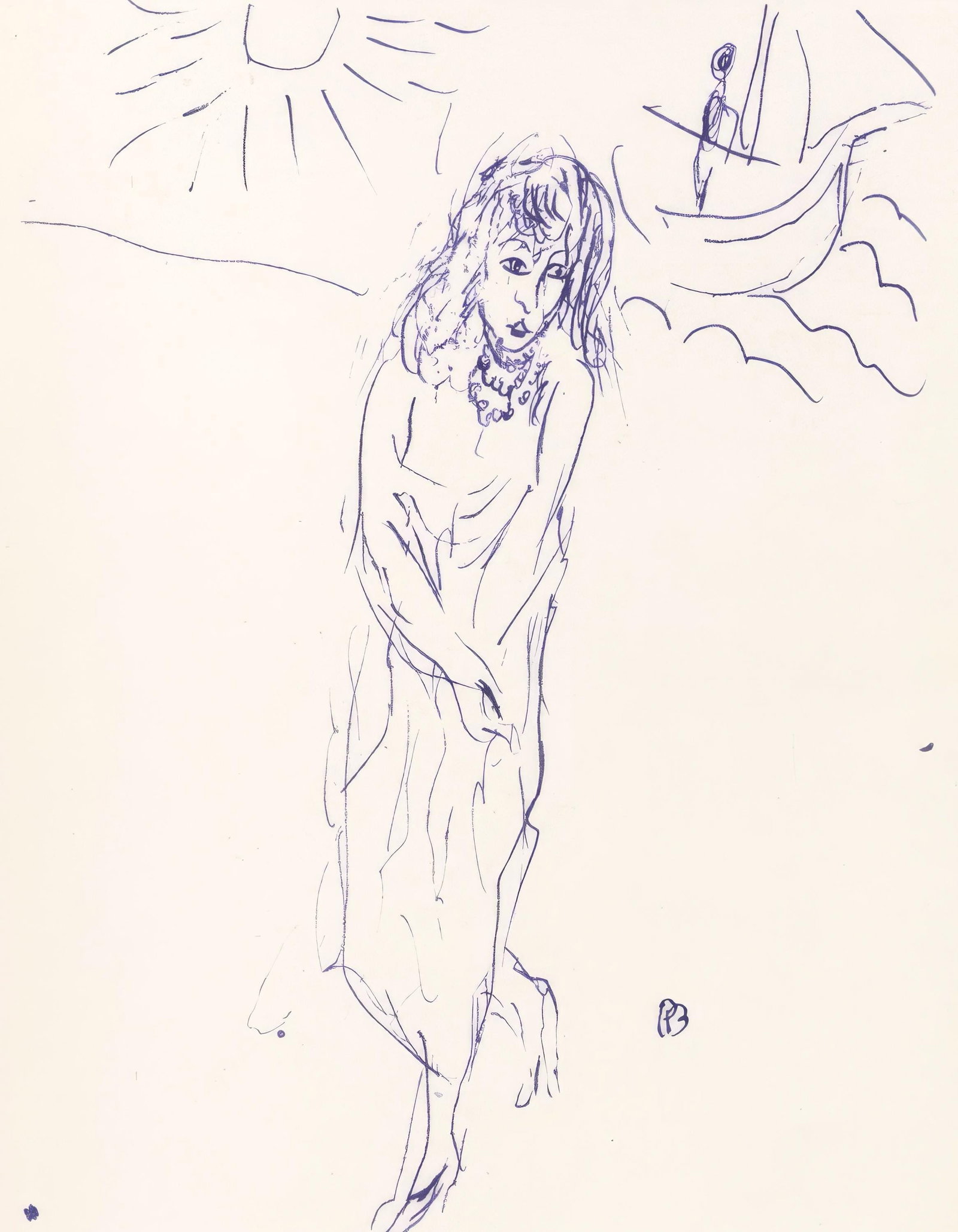 Pierre Bonnard, Untitled, from Correspondances, Limited Edition Lithograph, 1944: This exquisite lithograph by Pierre Bonnard (1867-1947), titled Sans titre (Untitled), from the album Pierre Bonnard, Correspondances, originates from the 1944 edition published by Editions de la