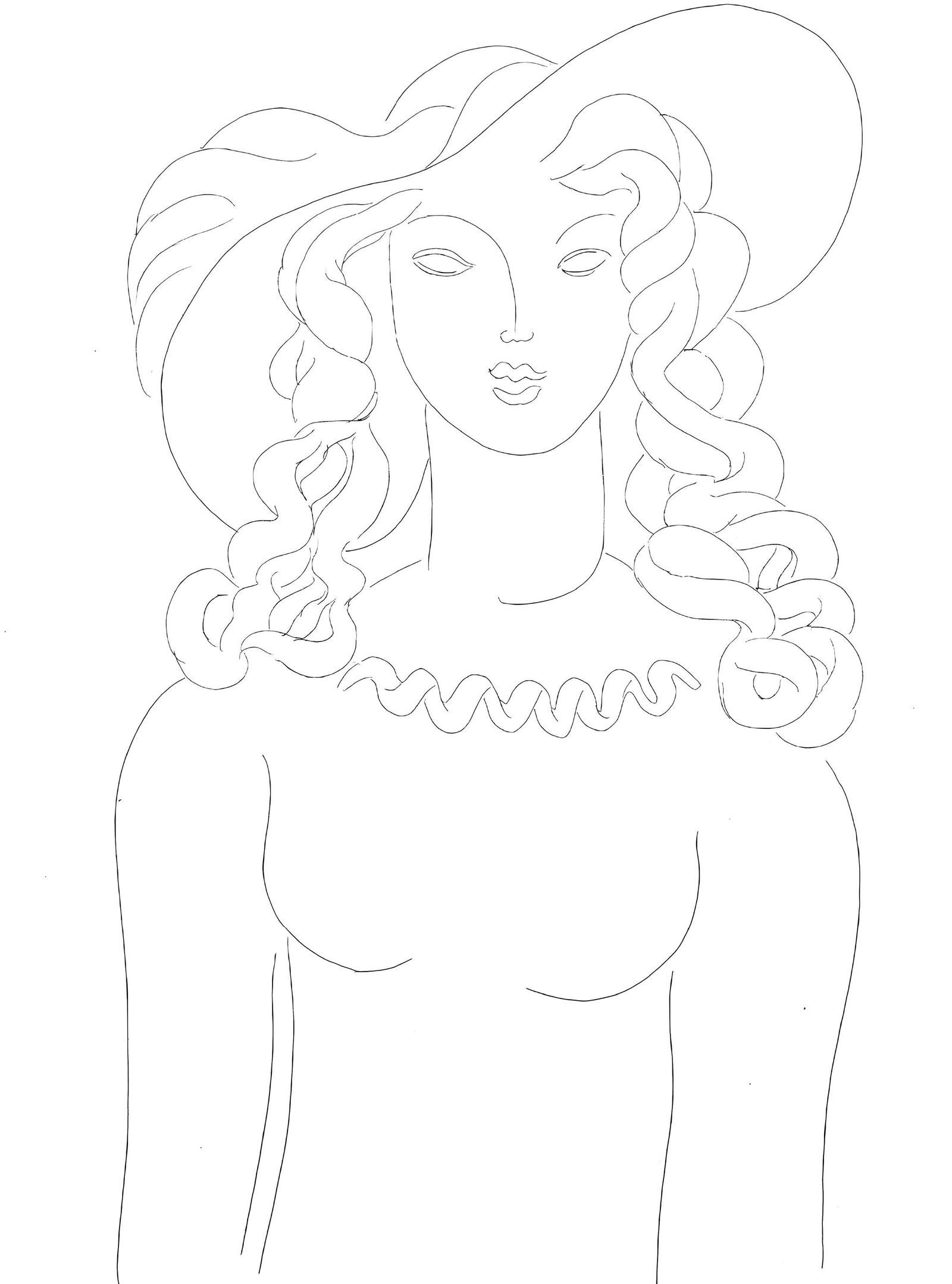 Henri Matisse, Apparition, Poesies de Stephane Mallarme, Limited Edition Lithograph: Lithograph on velin papier bouffant des Papeteries de Casteljaloux paper. Paper Size: 11.02 x 8.46 inches. Inscription: Unsigned and unnumbered, as issued. Condition: Very good/excellent, consistent