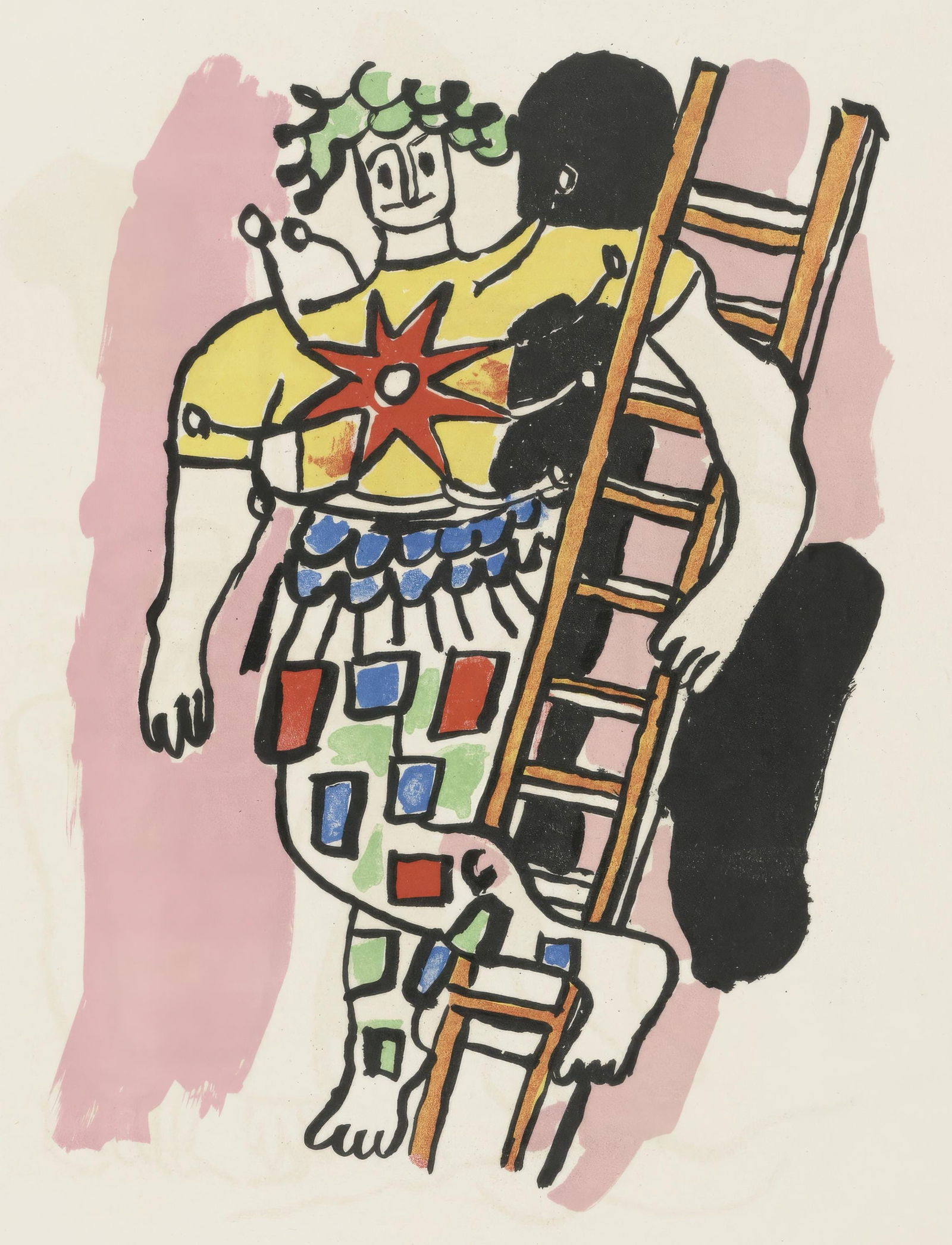 Fernand Leger, Untitled, from Circus, Limited Edition Lithograph, 1950: This exquisite lithograph by Fernand Leger (1881-1955), titled Sans titre (Untitled), from the album Cirque, Lithographies Originales (Circus, Original Lithographs), originates from the 1950 edition
