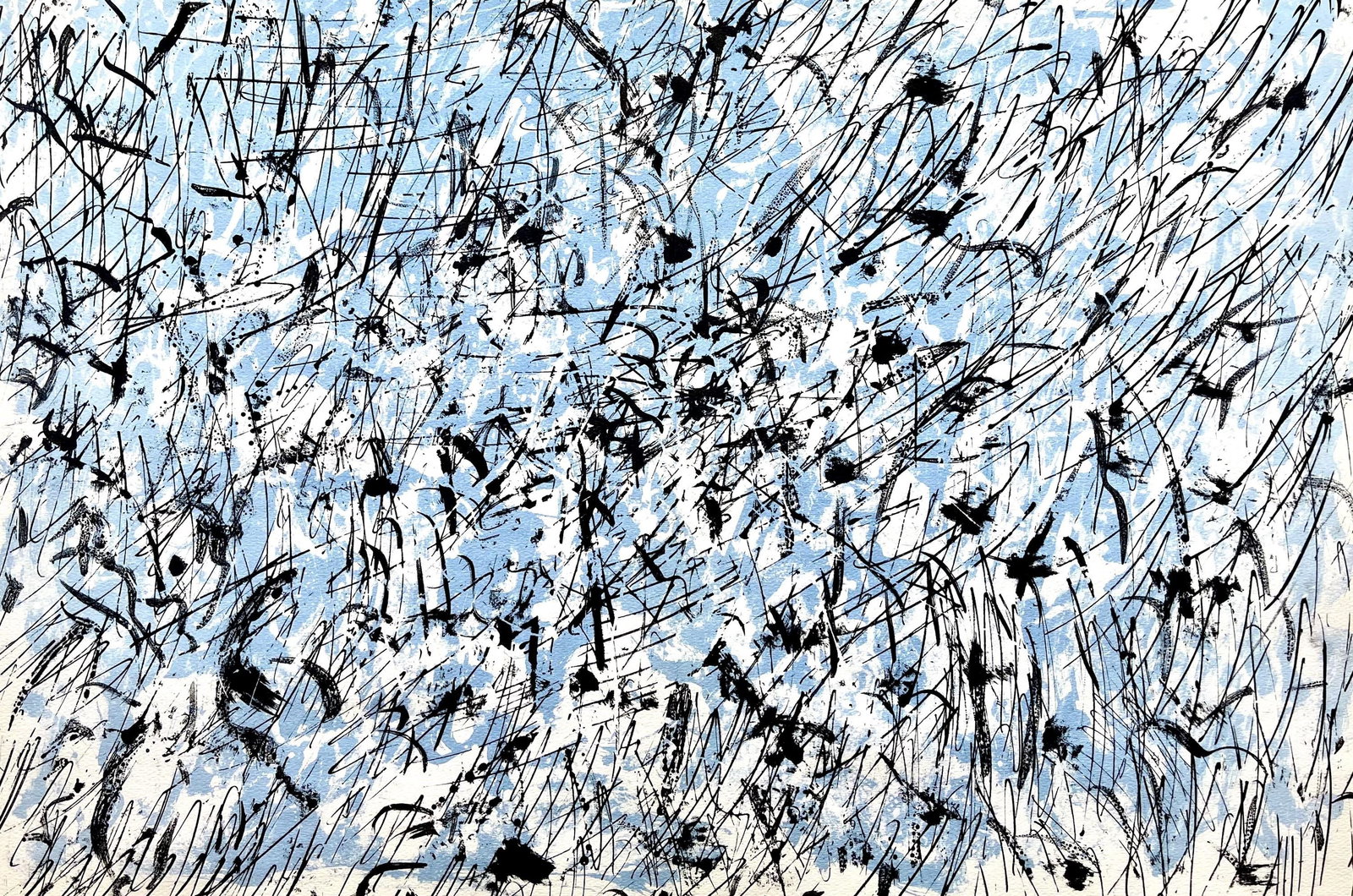 Francois Fiedler, Composition, Derriere le miroir, Limited Edition Lithograph: Lithograph on velin paper. Paper size: 15 x 22 inches. Excellent condition, with centerfold, as issued. Inscription: Unsigned and unnumbered, as issued. Notes: From Derriere le miroir, N deg 116, 1959