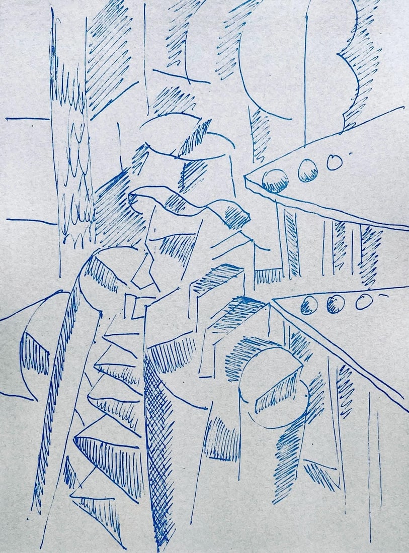 Fernand Leger, Soldat assis, Dessins de Guerre 1915-16, Limited Edition Lithograph: Lithograph, stencil on velin paper. Paper Size: 10 x 7.75 inches. Inscription: Unsigned and unnumbered, as issued. Condition: Very good/excellent, consistent with age. Notes: From the folio, Fernand L