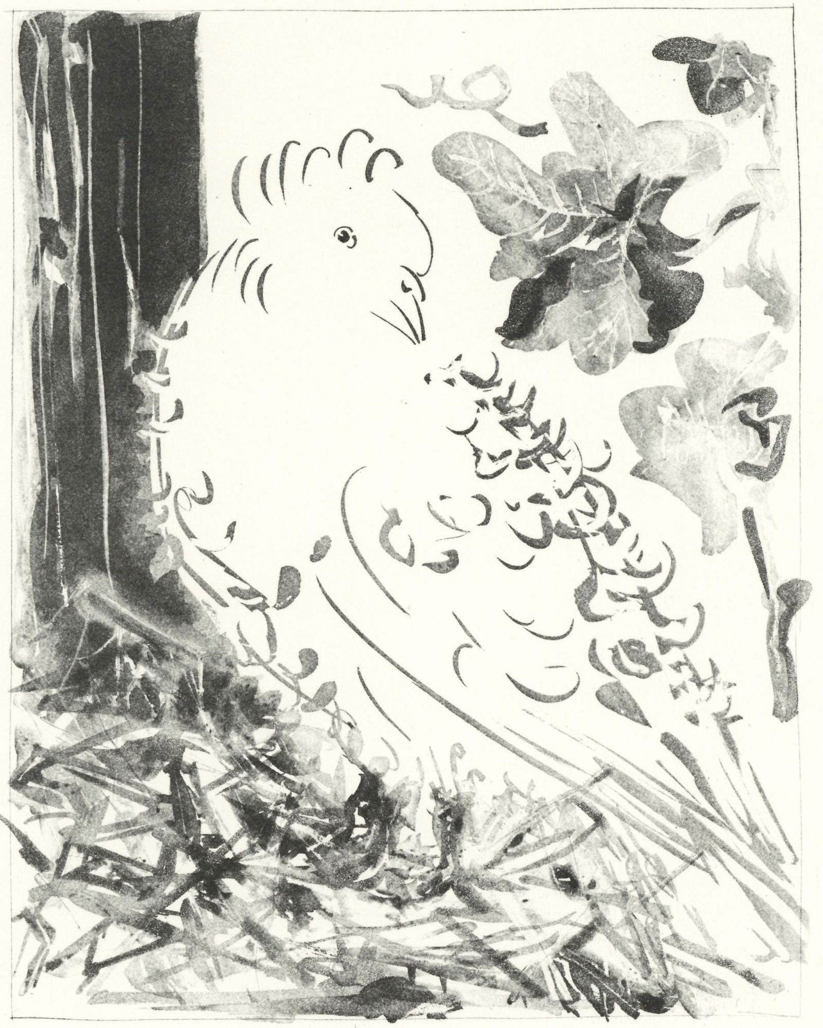 Pablo Picasso, Le Pigeon (The Pigeon) (Orozco p.82), Histoire naturelle, Limited Edition Lithograph: Lithograph on papier bouffant des Papeteries de Casteljoux paper. Unsigned and unnumbered, as issued. Paper Size: 12.99 x 9.84 inches. Catalogue raisonne reference: Orozco, Miguel. The Orozco