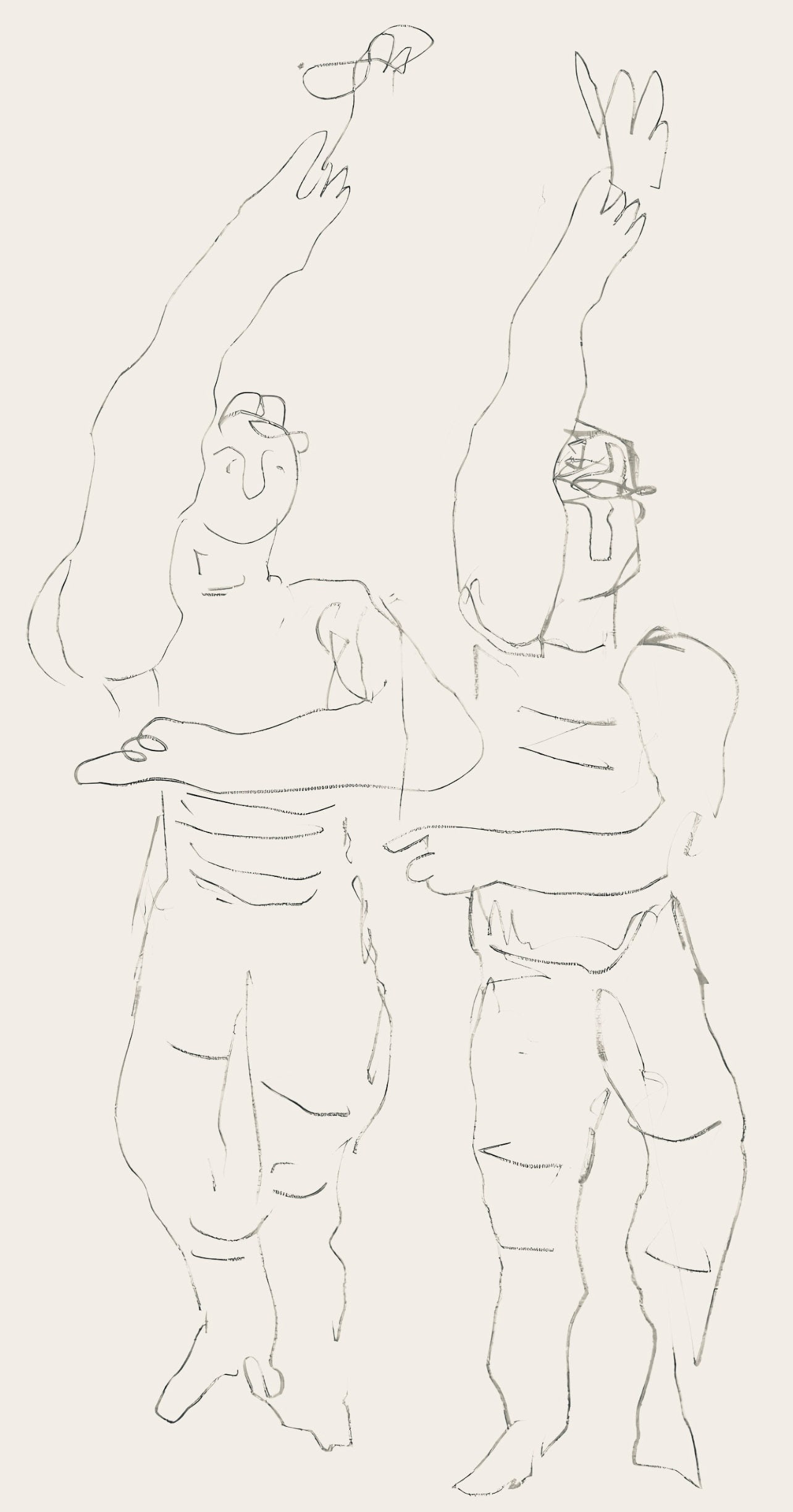 Fernand Leger, Composition, mes voyages: Lithograph on velin bouffant des Papeteries de Hauteville paper. Paper Size: 13.78 x 9.84 inches. Excellent condition. Unsigned and unnumbered, as issued. Notes: From the folio, Fernand Leger mes voya