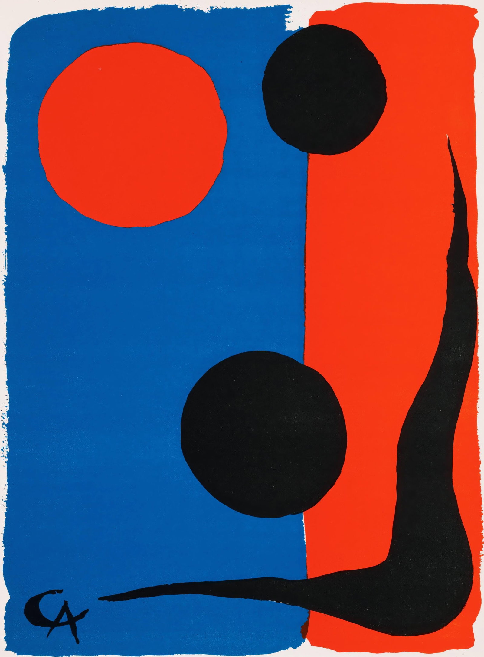Alexander Calder, Untitled, from Derriere le miroir, Maeght Editeur, Limited Edition Lithograph,: This exquisite lithograph by Alexander Calder (1898-1976), titled Sans titre (Untitled), from the album Lithographies et eaux-fortes originales, livres illustres originaux, affiches, Derriere Le Miroi